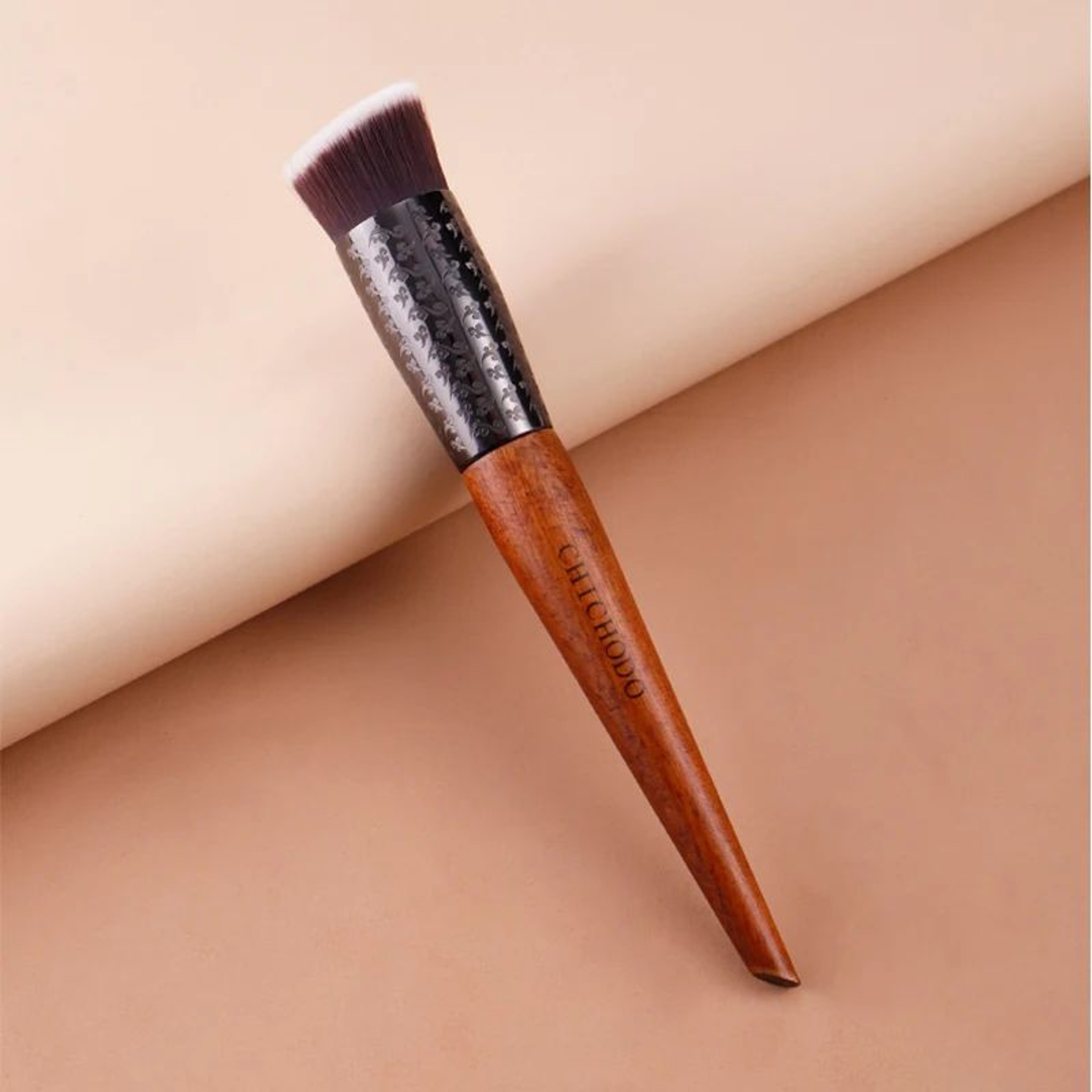 CHICHODO Amber Series Liquid Foundation Brush  Professional Flat Synthetic Makeup Brush For Smooth  4