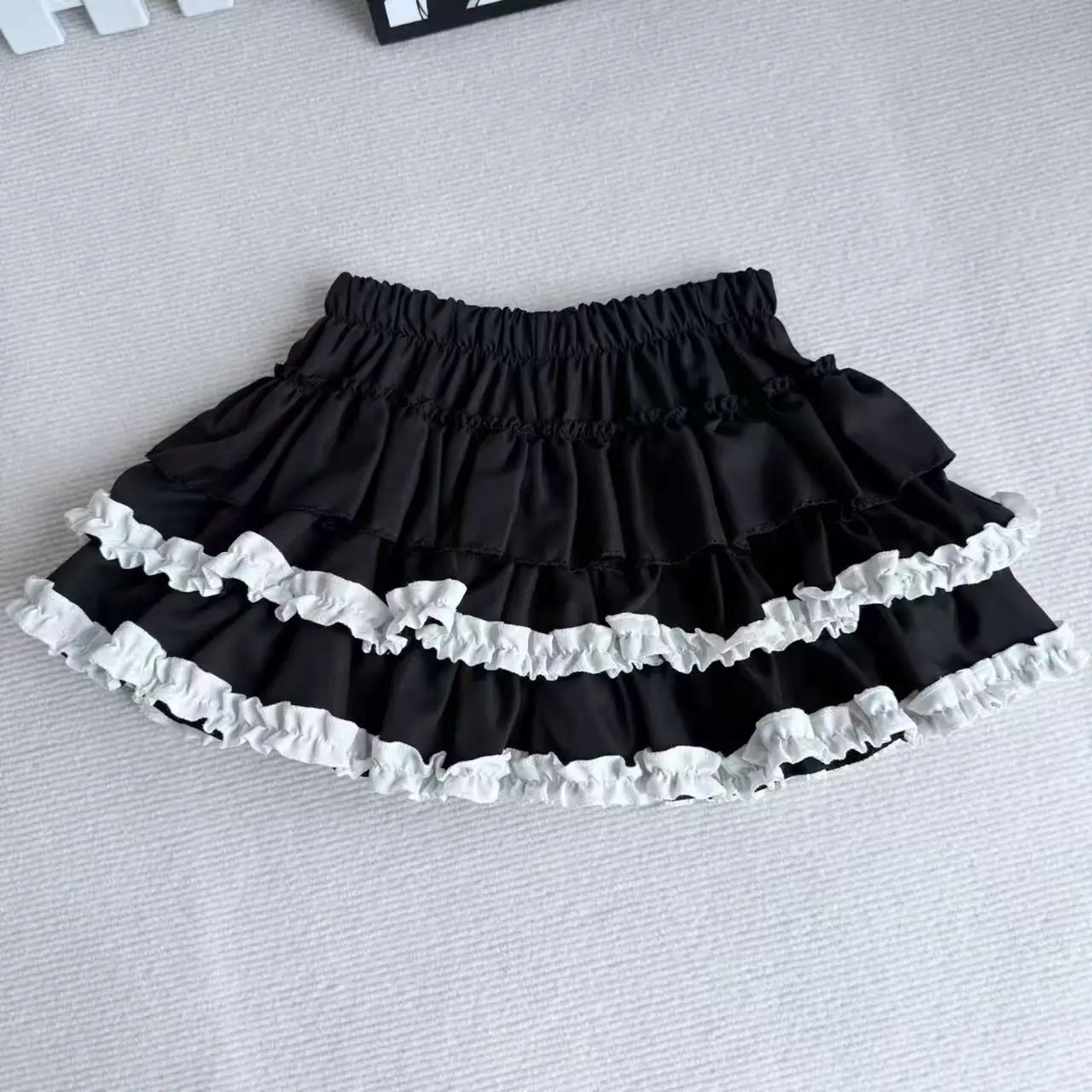 Purple Y2K Fluffy Cake Mini Skirt With White Lace Trim  Sweet Lolita ALine Pleated Skirt 0