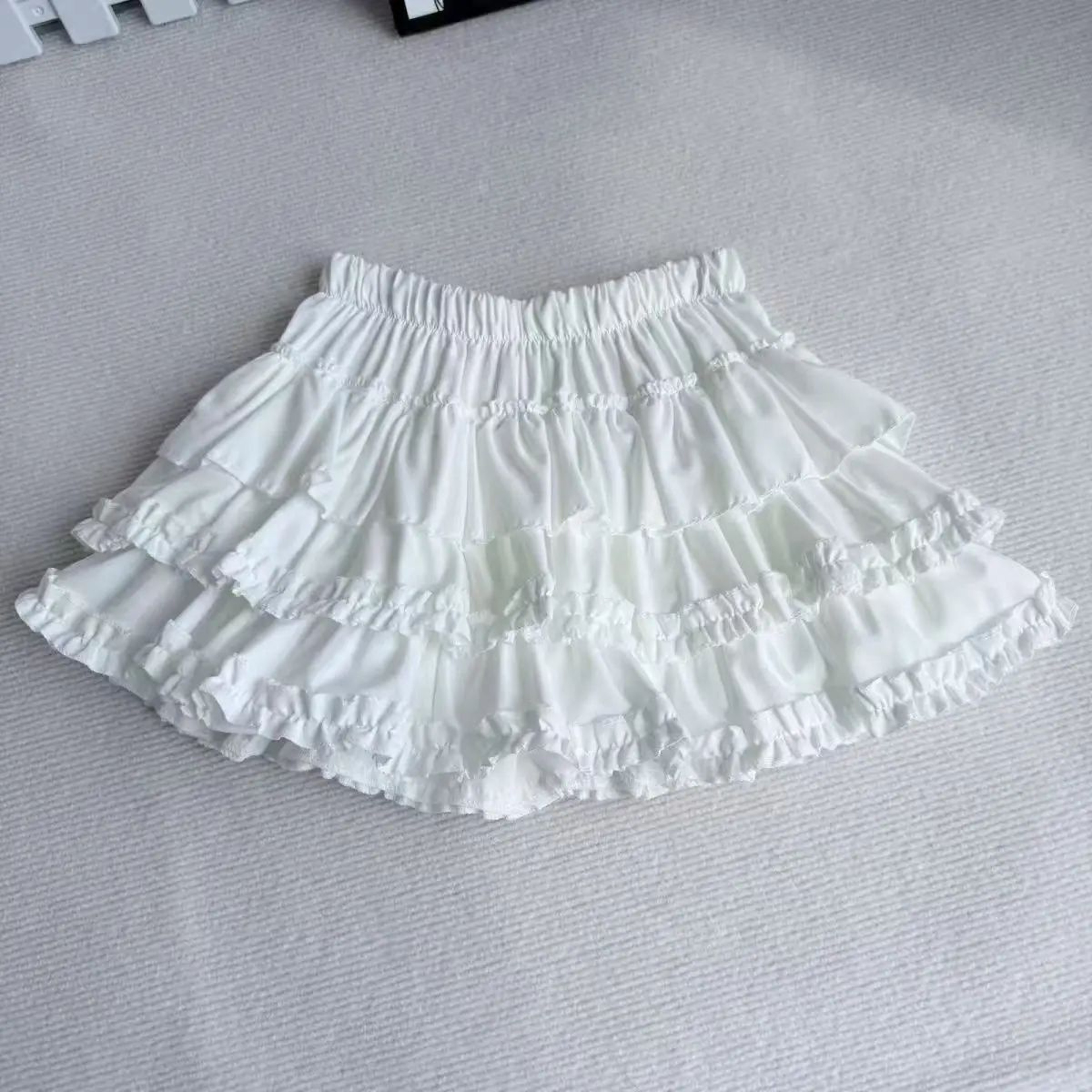 Purple Y2K Fluffy Cake Mini Skirt With White Lace Trim  Sweet Lolita ALine Pleated Skirt 6