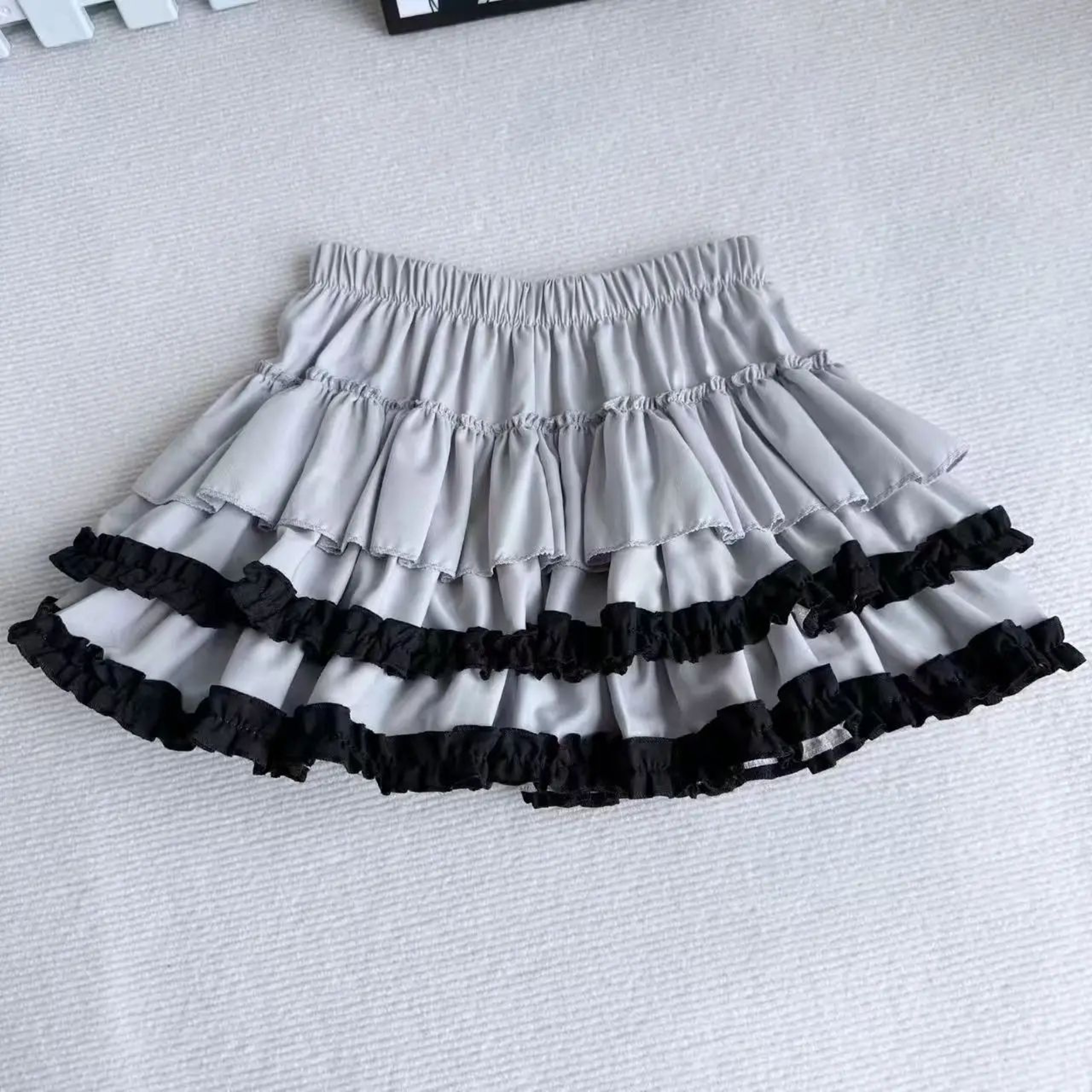 Purple Y2K Fluffy Cake Mini Skirt With White Lace Trim  Sweet Lolita ALine Pleated Skirt 7