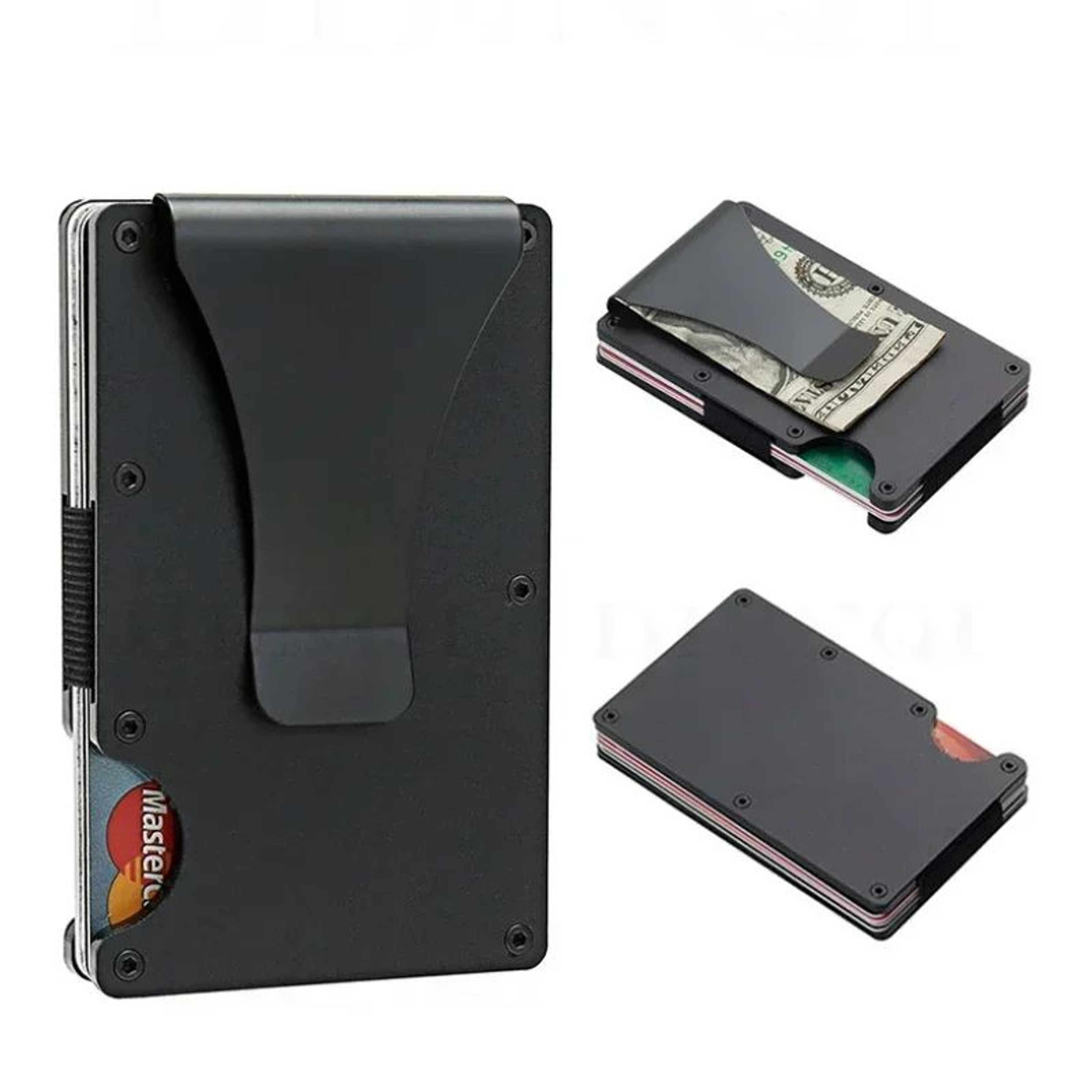 RFID Blocking Minimalist Metal Wallet With Money Clip Slim Front Pocket Card Holder 6