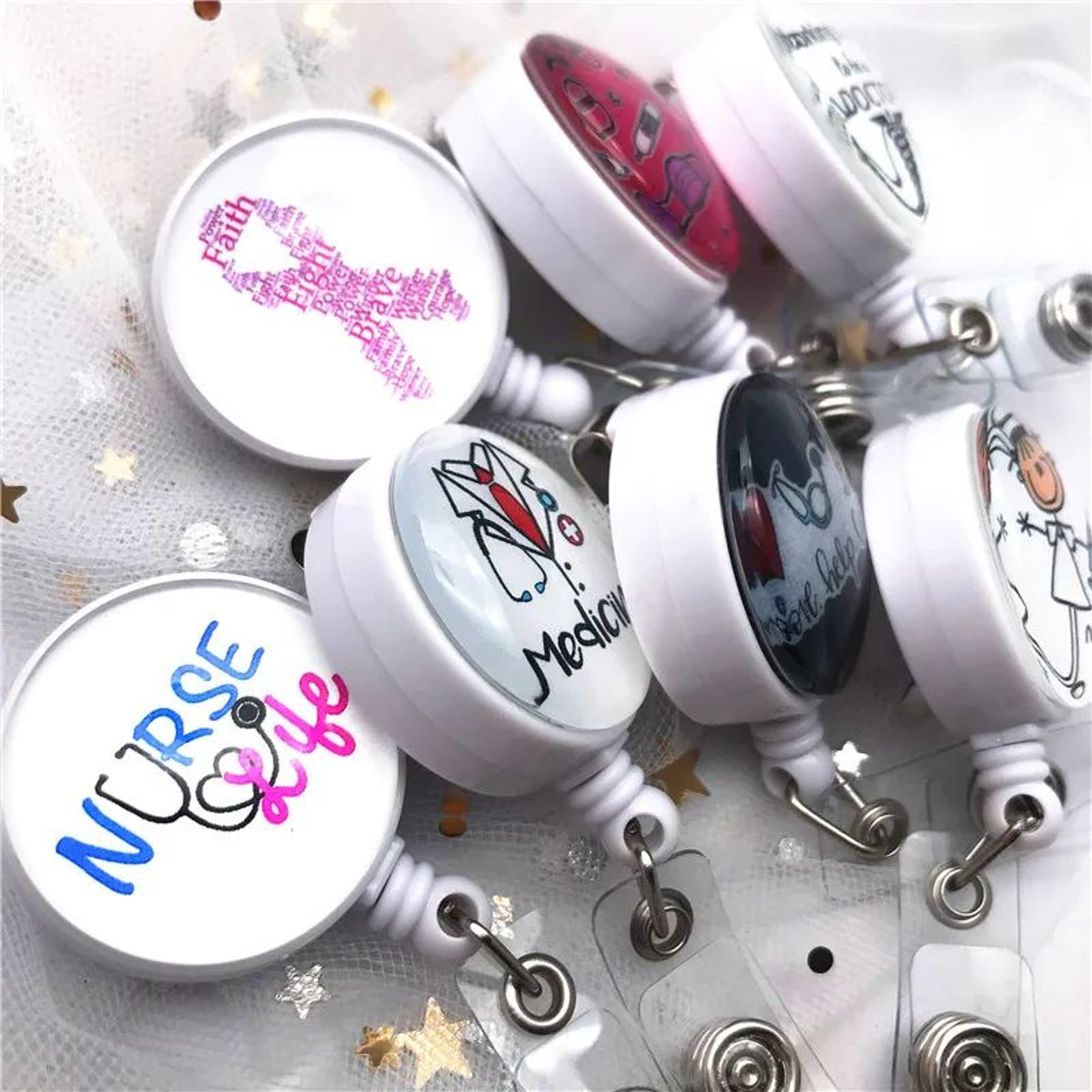 Cute Cartoon Nurse Badge Reel Retractable Badge Holder For Doctors Nurses  Students 4