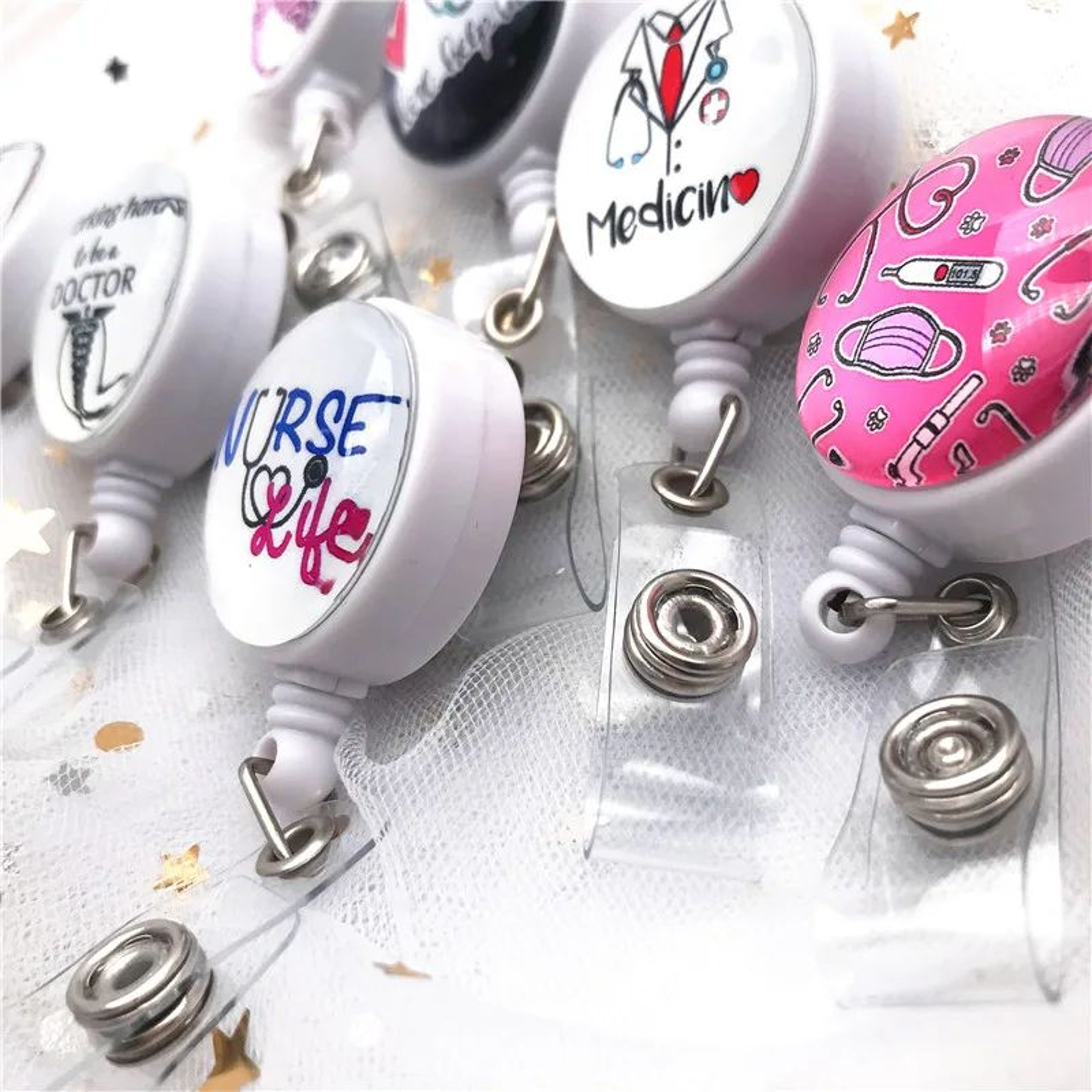 Cute Cartoon Nurse Badge Reel Retractable Badge Holder For Doctors Nurses  Students 5