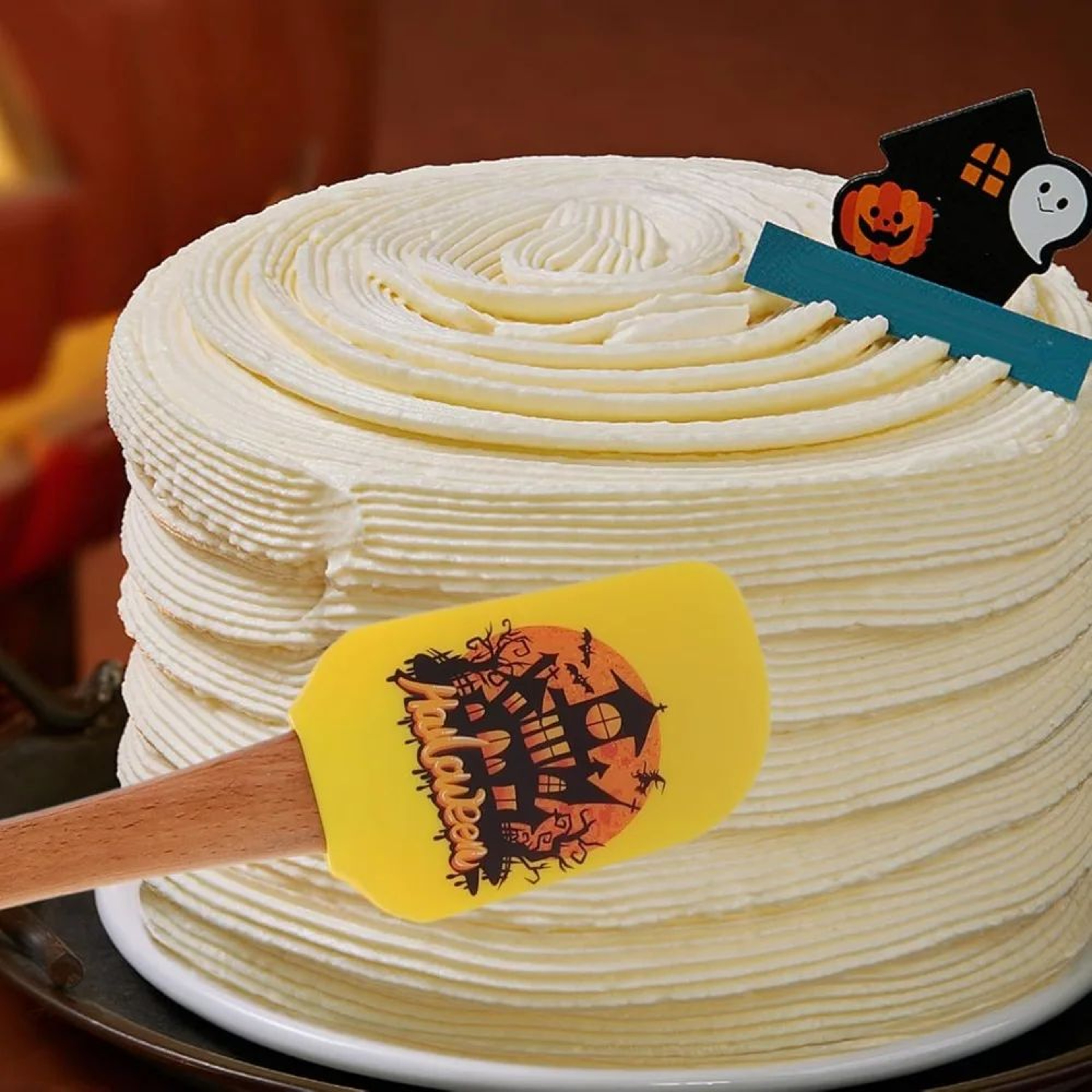 Halloween Silicone Baking Spatula Heat Resistant NonStick Scraper With Wooden Handle 3