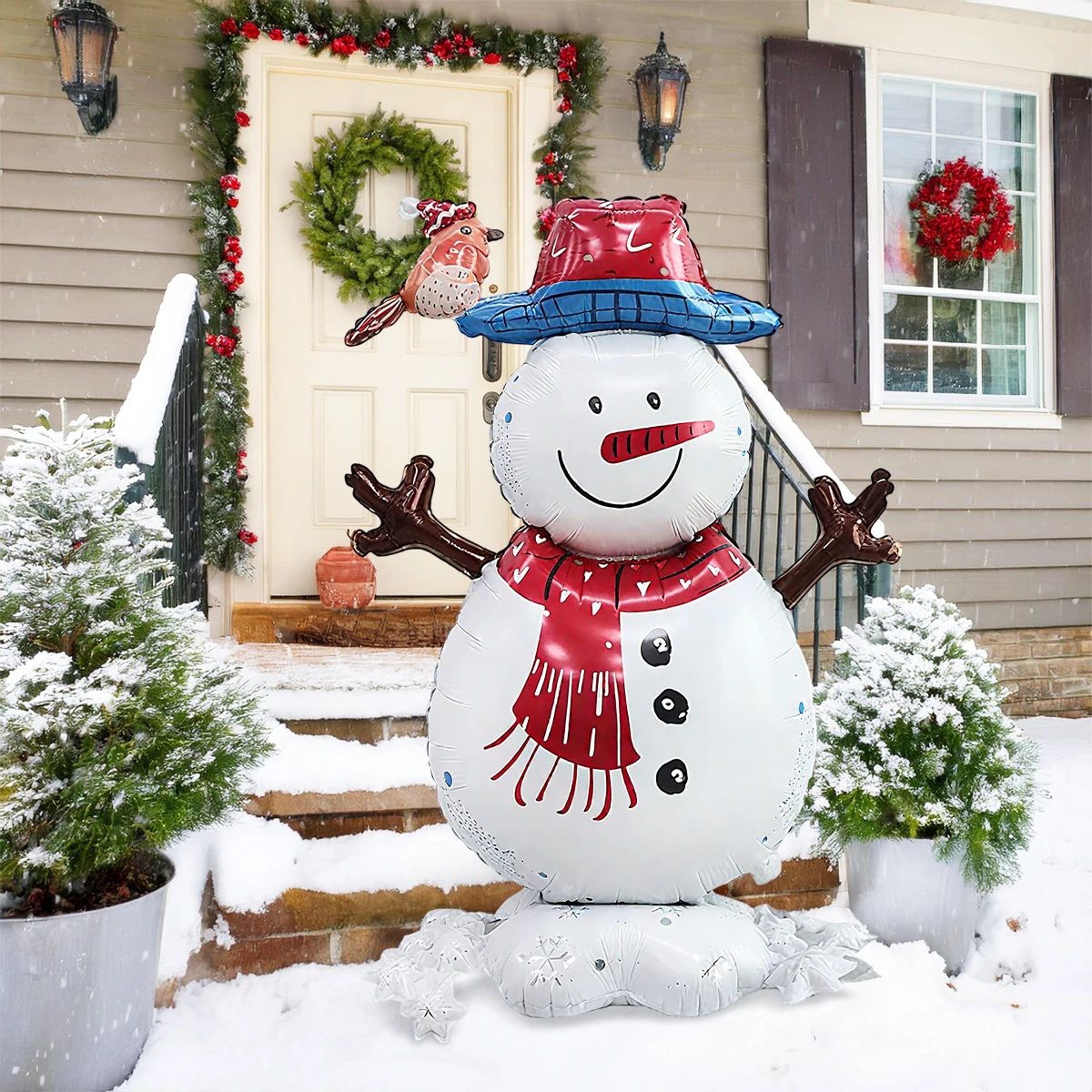 Standing Christmas Snowman Balloon Foil Snowman Balloon For Christmas Party Decorations 4