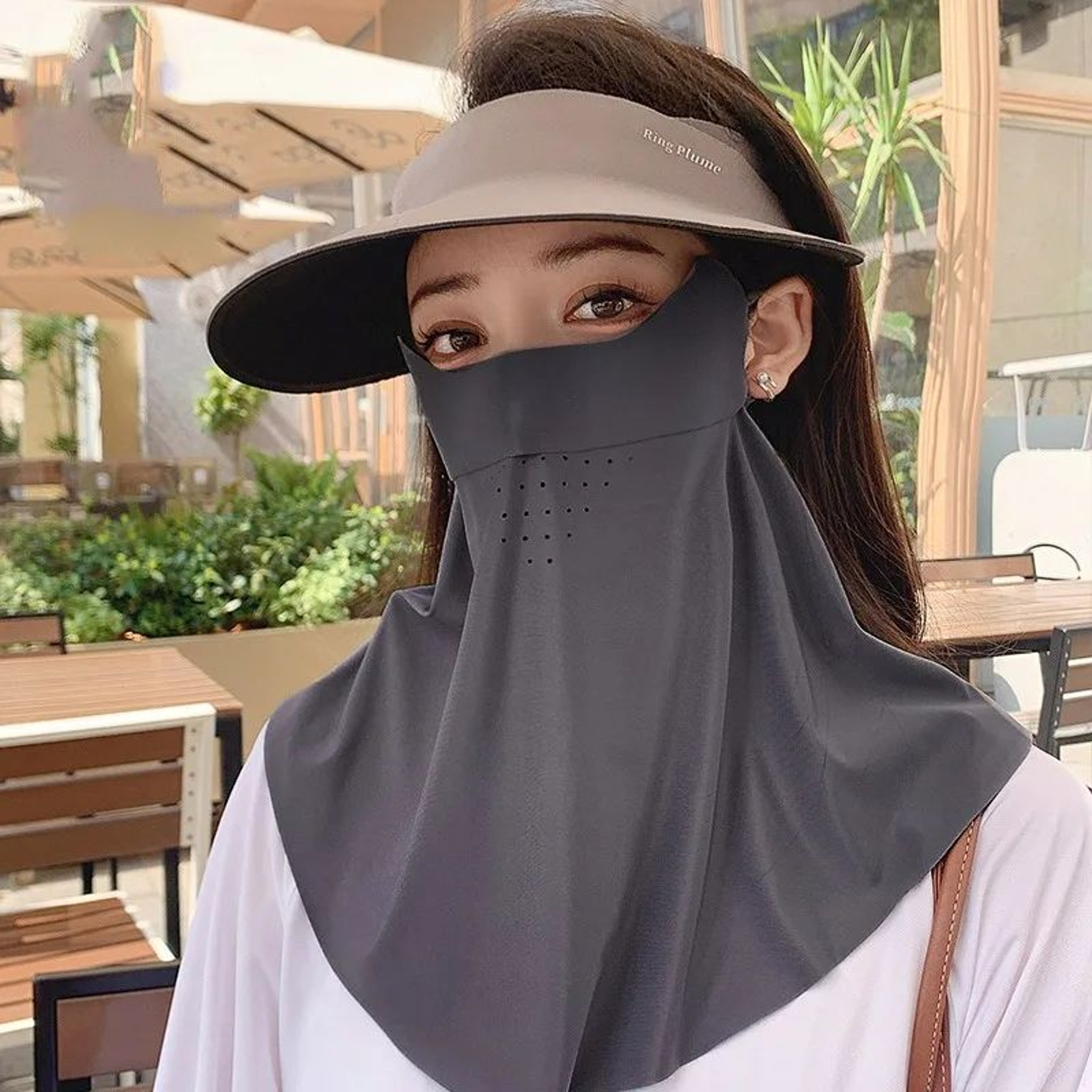 Ice Silk UV Protection Face Cover For Women Breathable Summer Sun Mask 4
