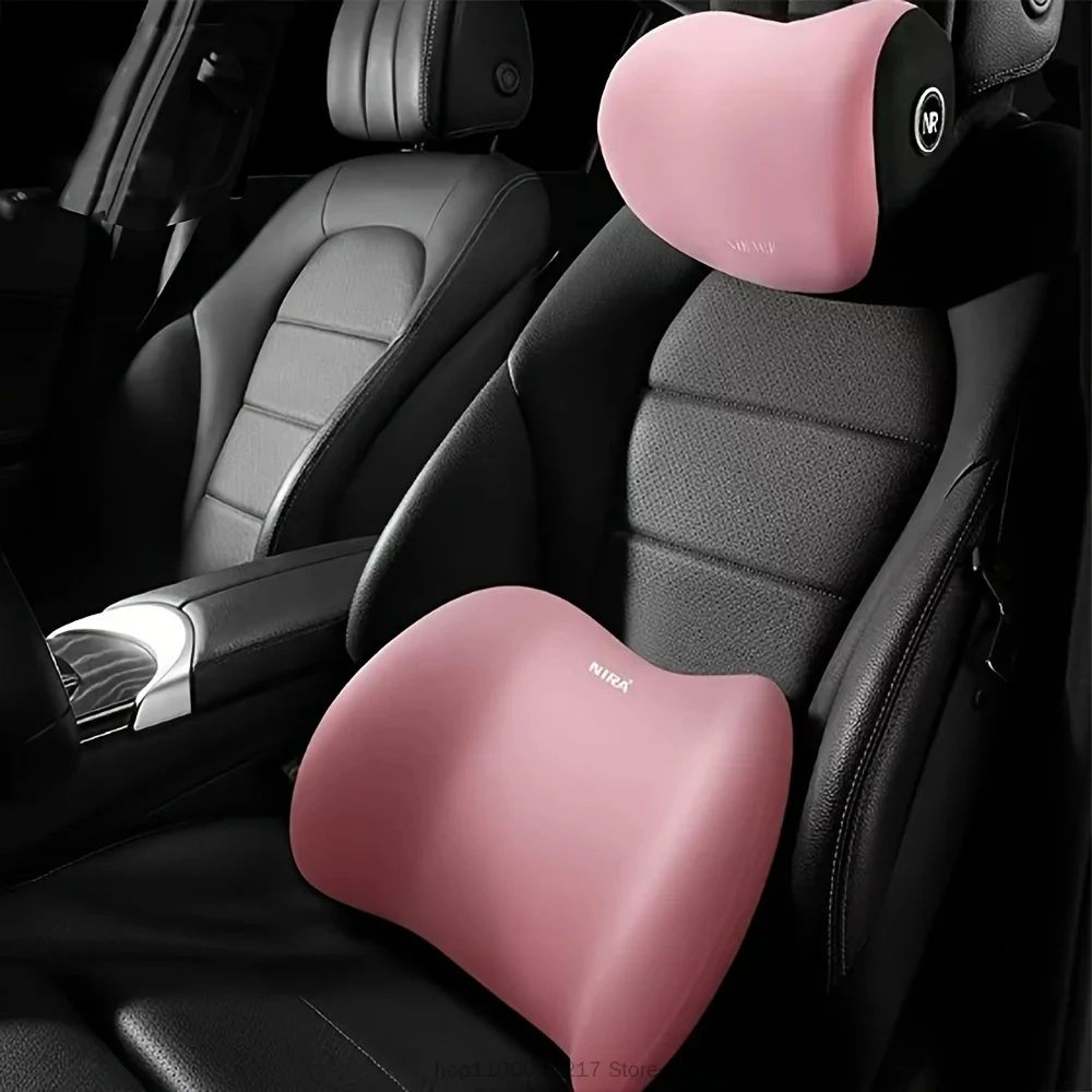 ErgoComfort Memory Foam Car Neck Pillow With Adjustable Headrest Support 10
