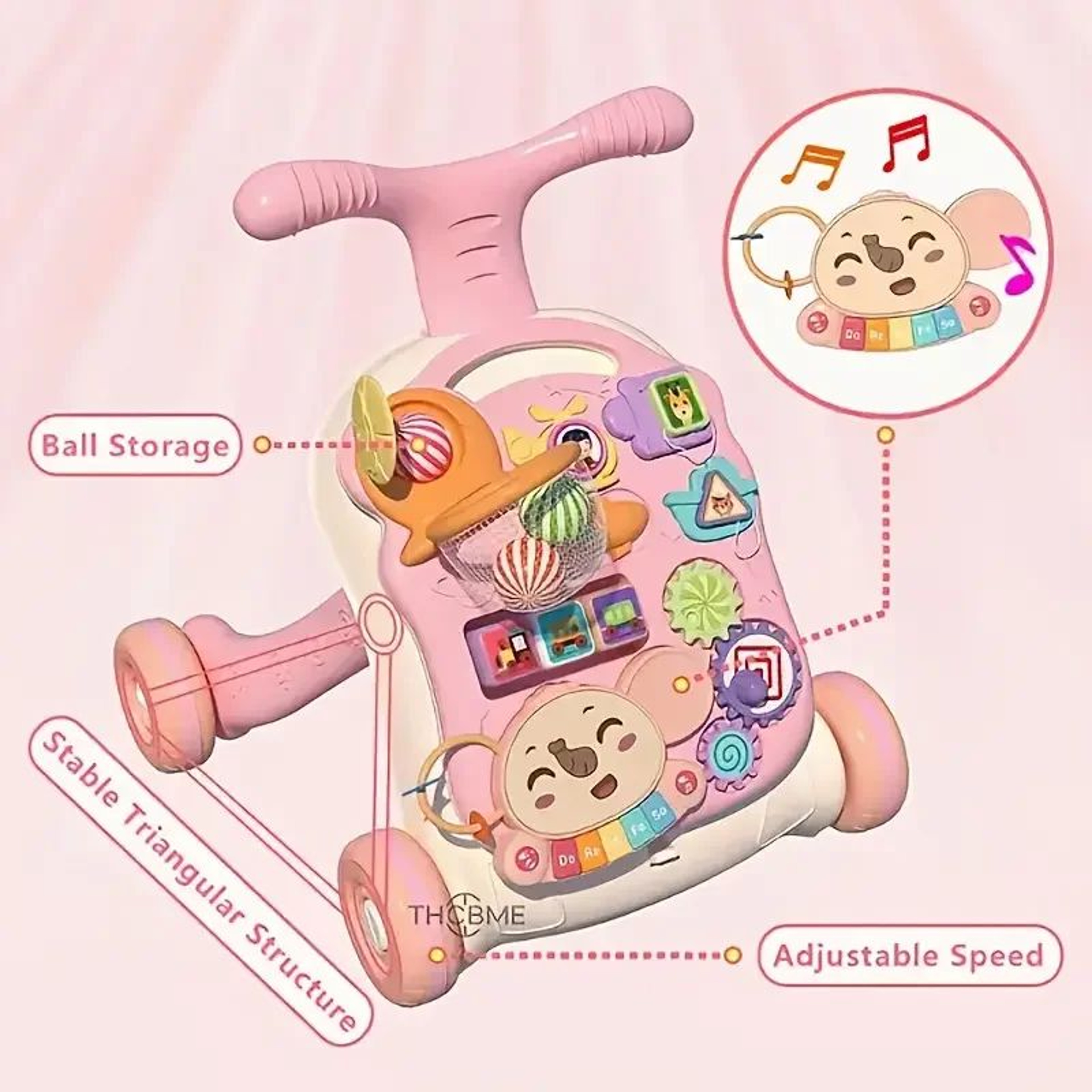 2in1 Baby Walker Sit To Stand Learning Walker With Music  Activity Tray 3