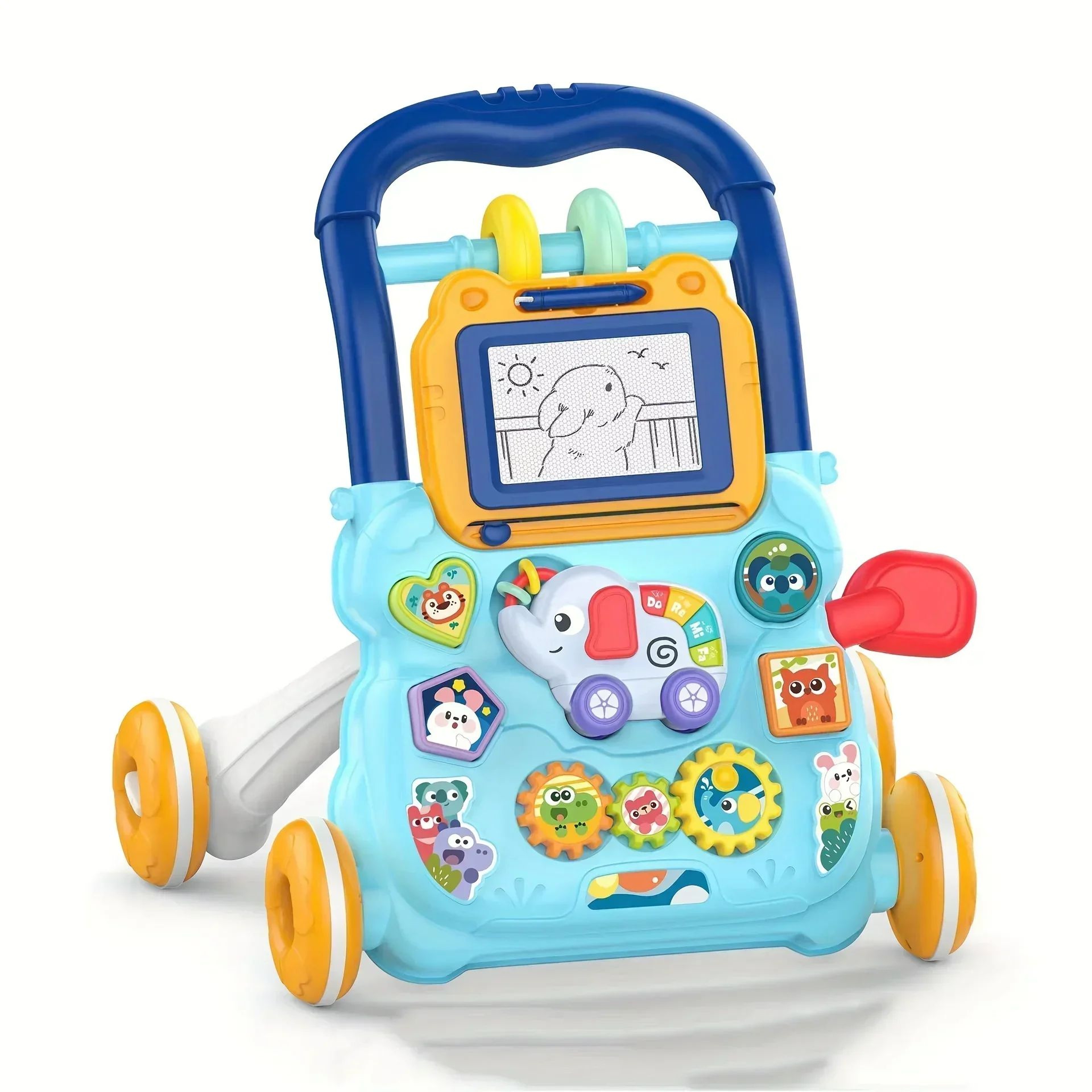 SmartStride Adjustable Baby Walker Push Toy With Music  Lights 6