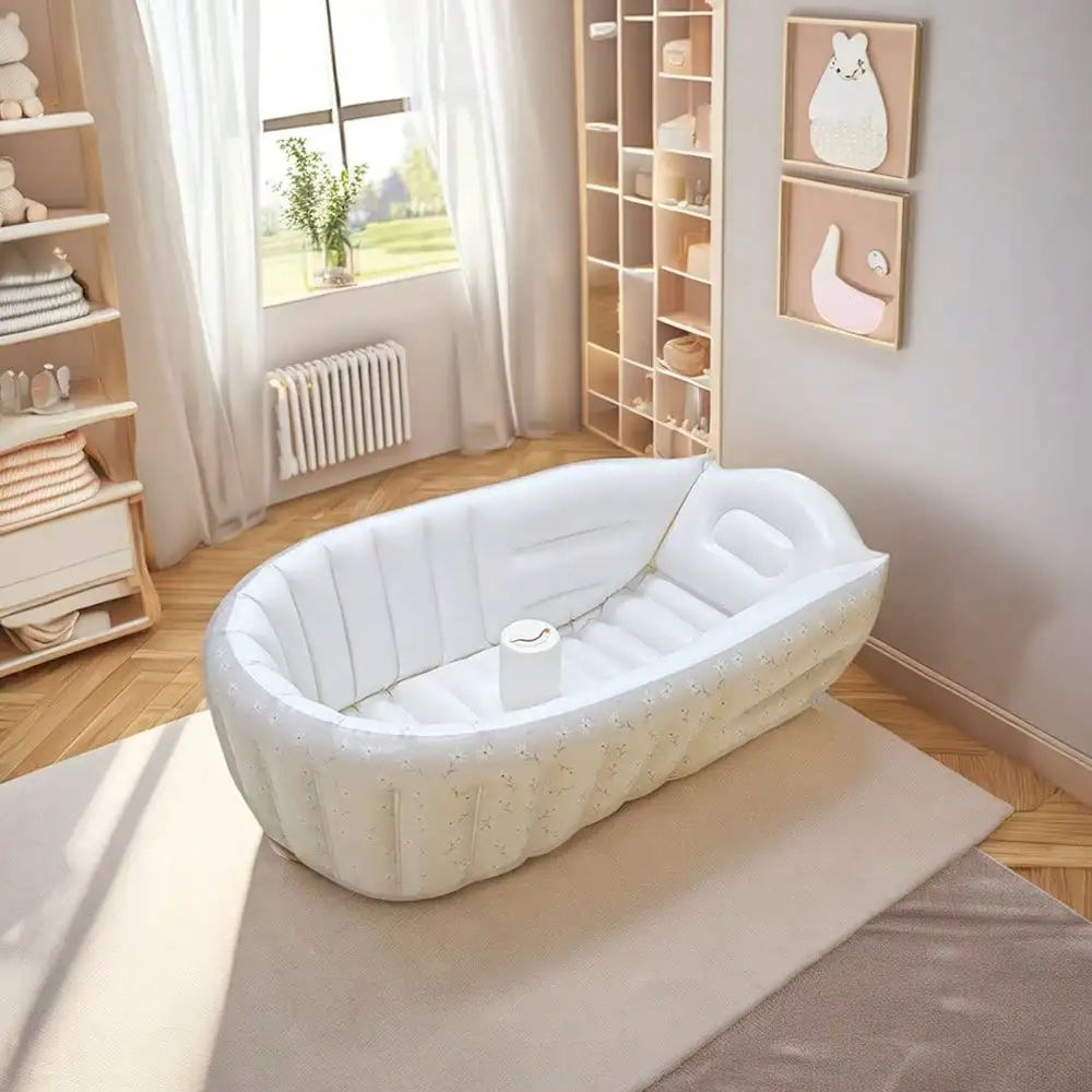 Inflatable Baby Bathtub Portable Toddler Bath Tub With NonSlip Base 3