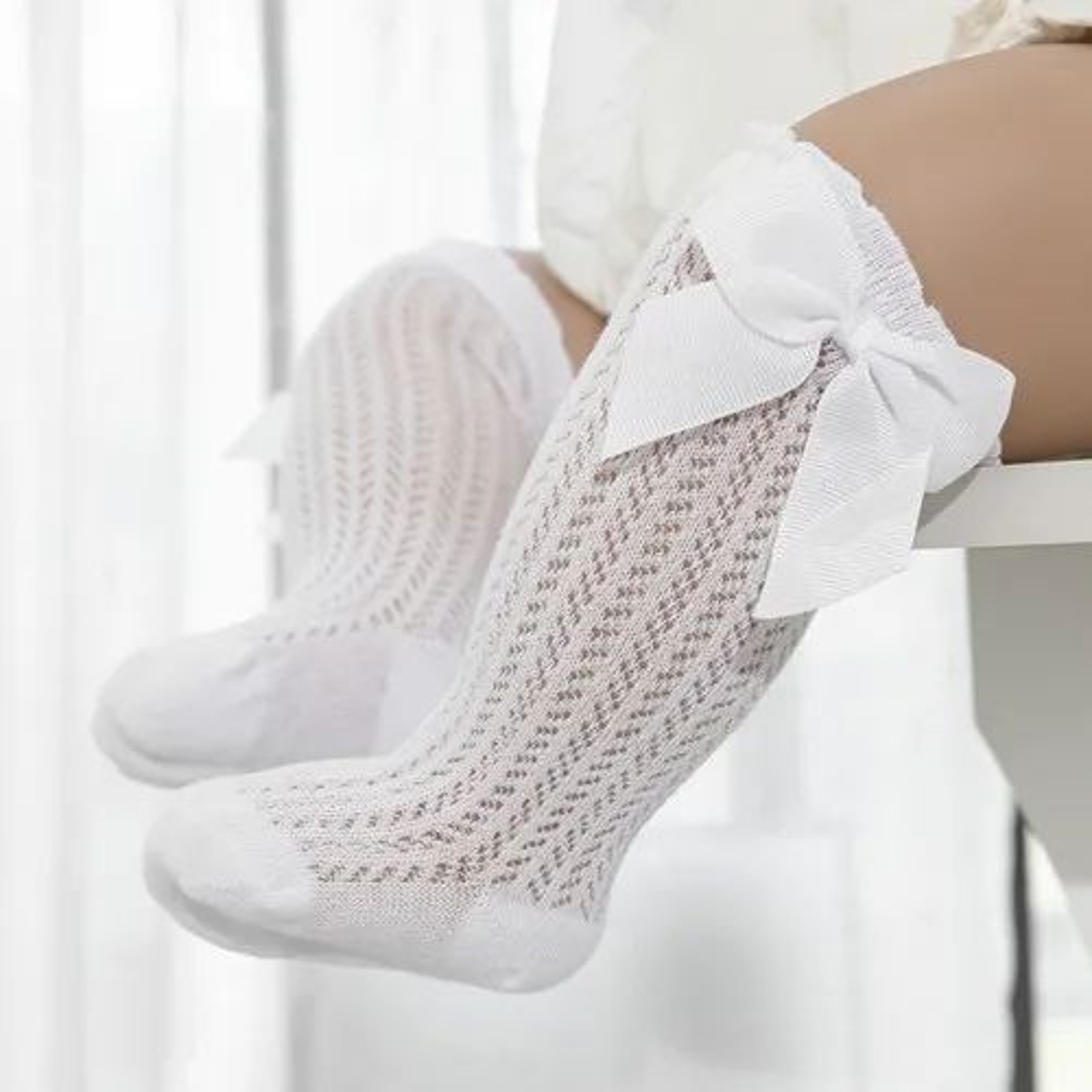 Soft Bow Mesh Baby Knee Socks For Infants  Toddlers 8