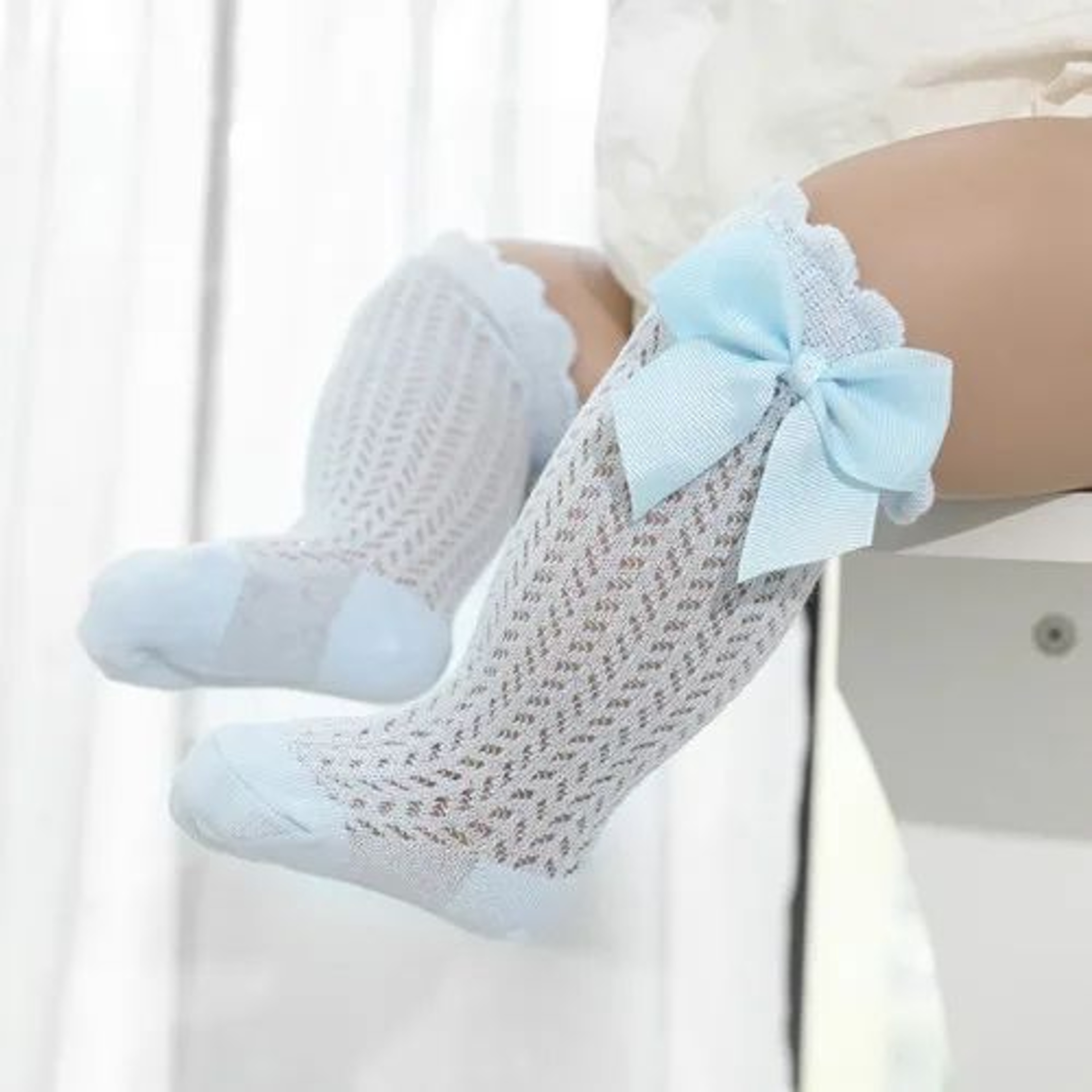 Soft Bow Mesh Baby Knee Socks For Infants  Toddlers 9