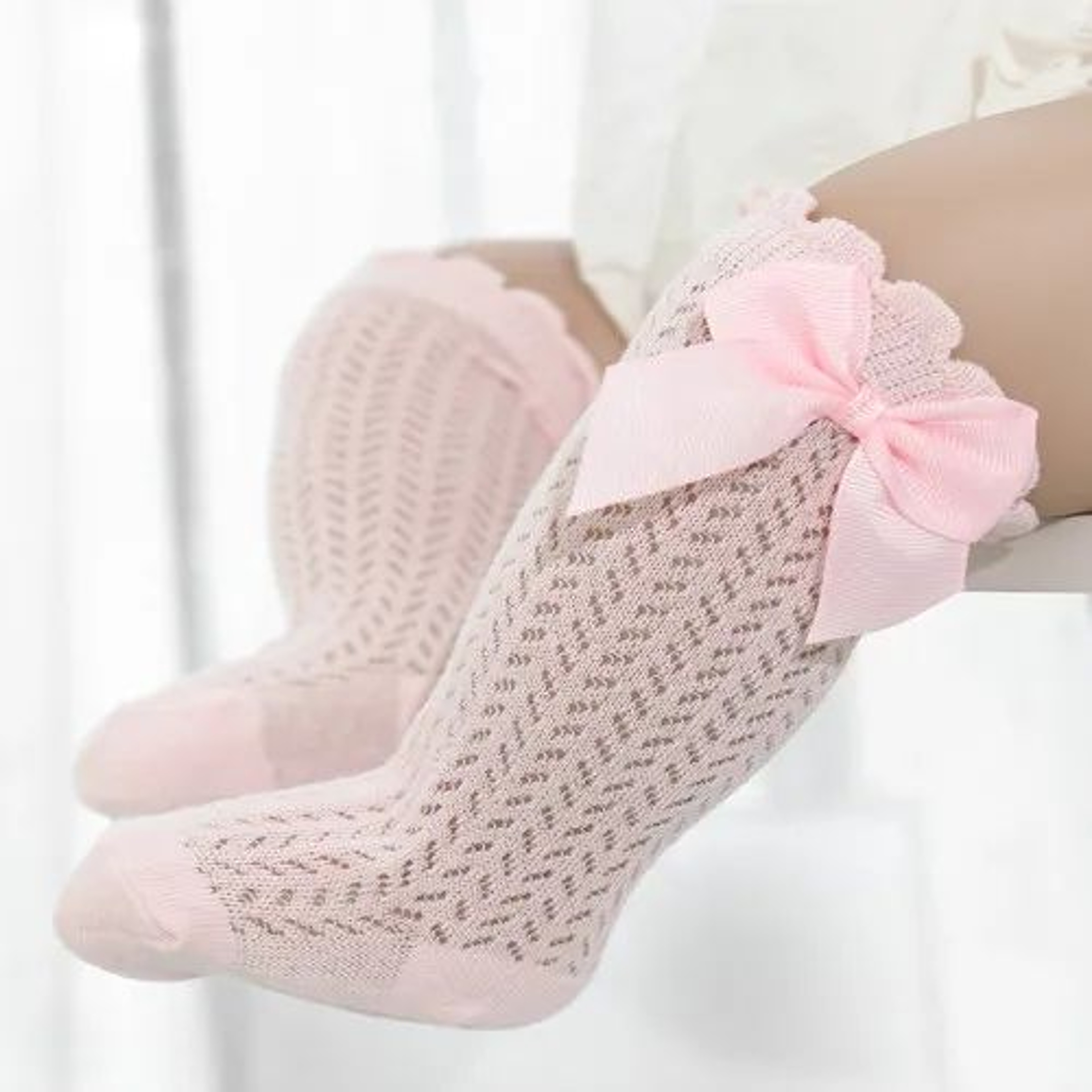 Soft Bow Mesh Baby Knee Socks For Infants  Toddlers 10