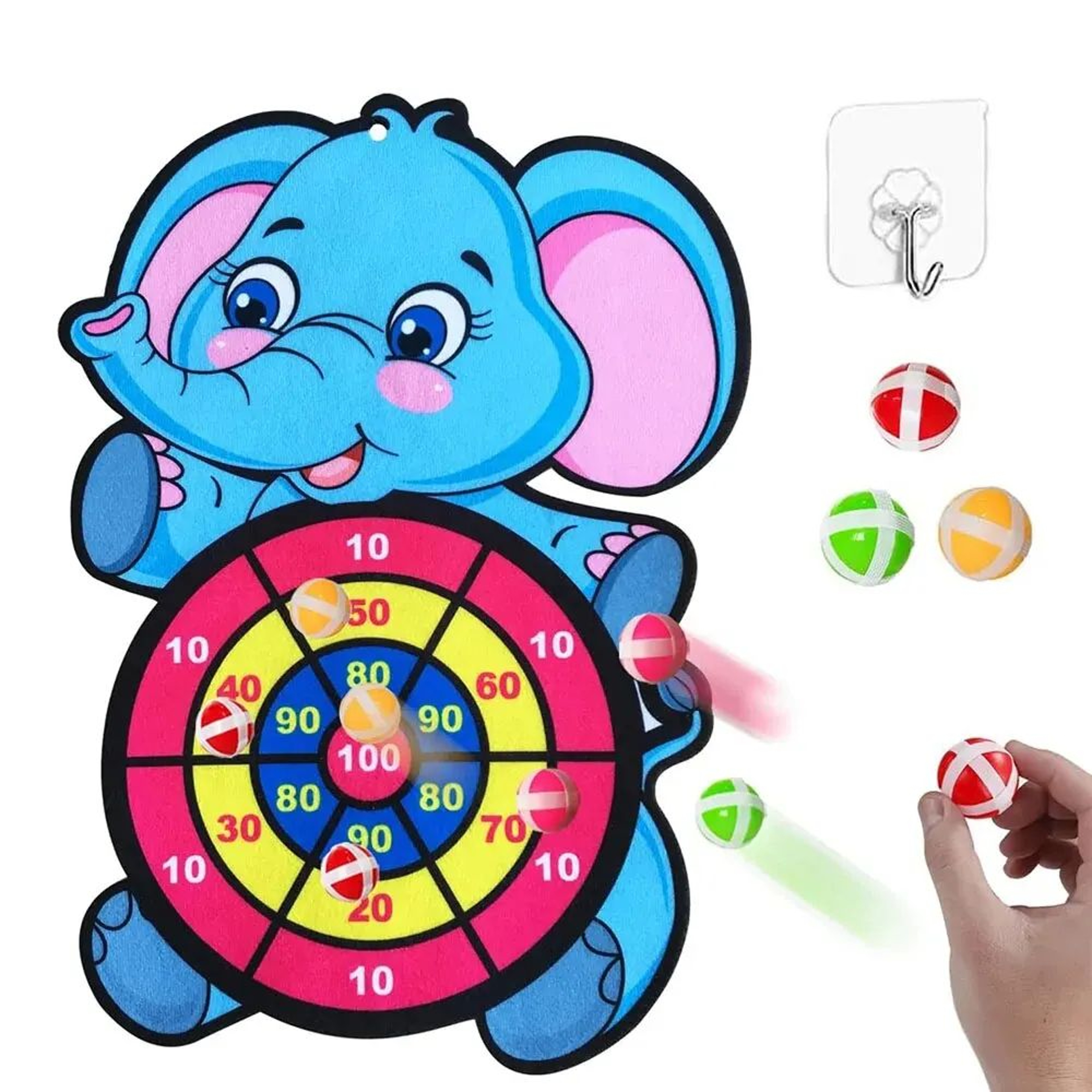 Cartoon Animal Kids Dart Board With Sticky Balls Indoor Outdoor Toss Game 0