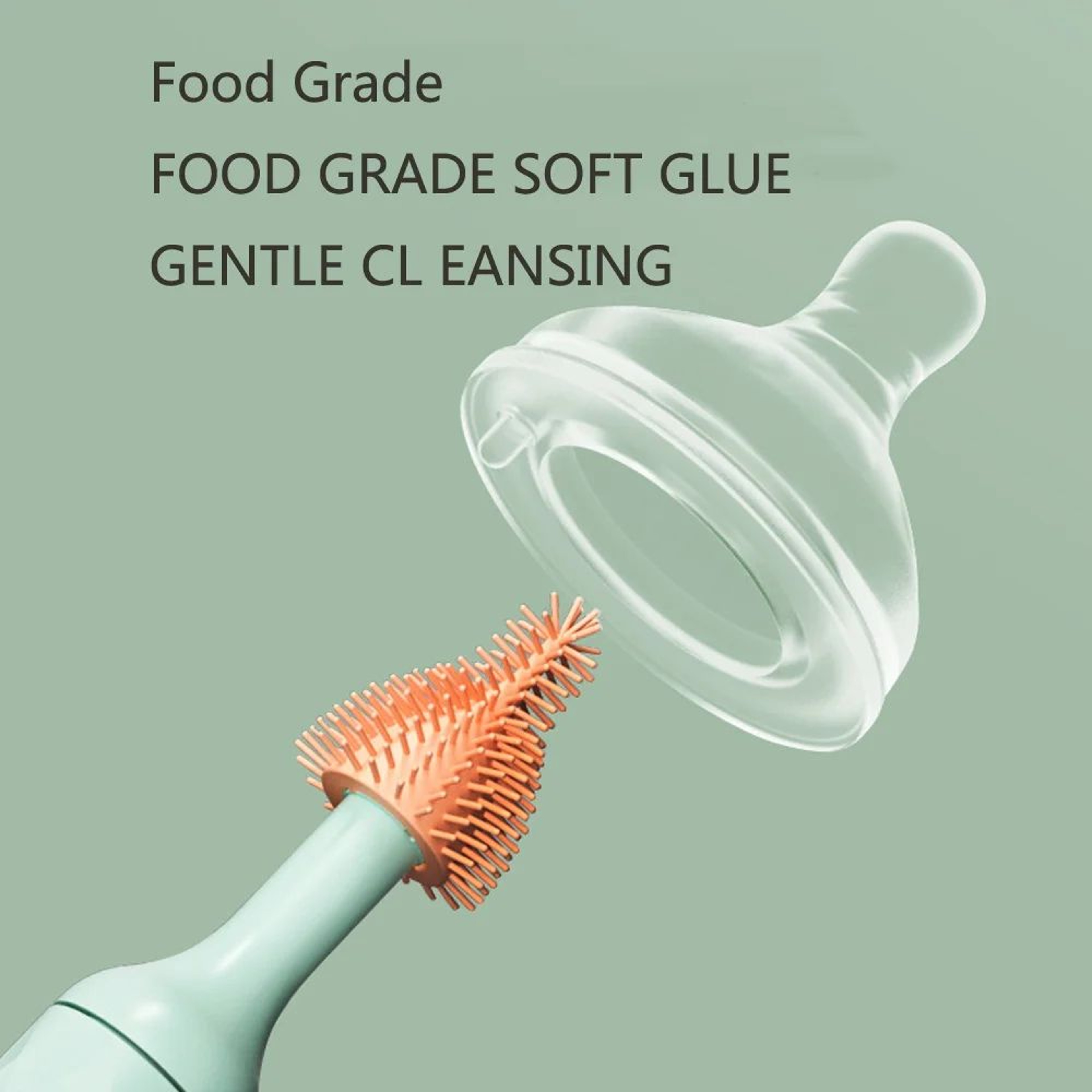 Electric Rotating Baby Bottle  Pacifier Cleaning Brush Set 5