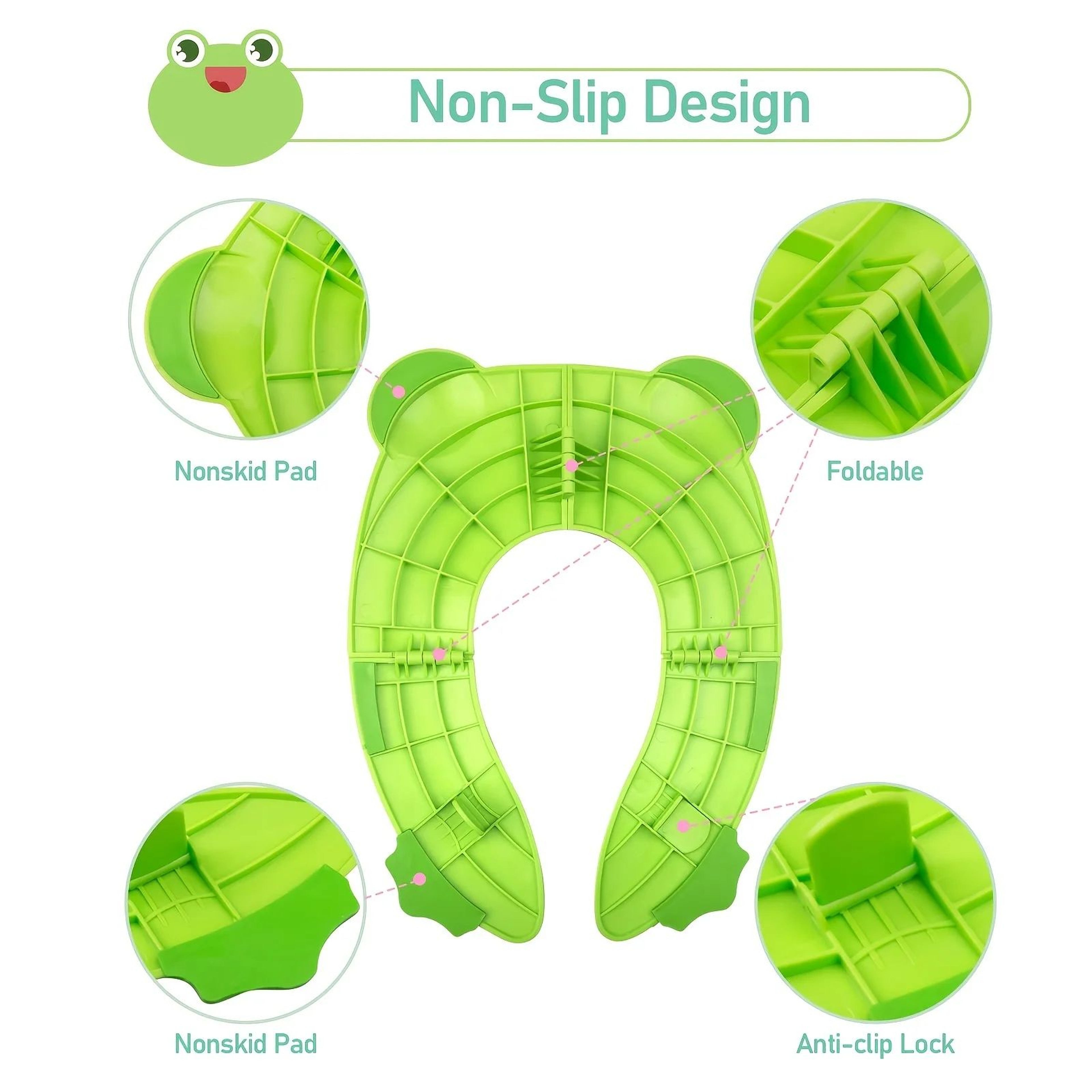 Foldable Travel Potty Training Seat For Toddlers  Portable NonSlip Toilet Cover 6