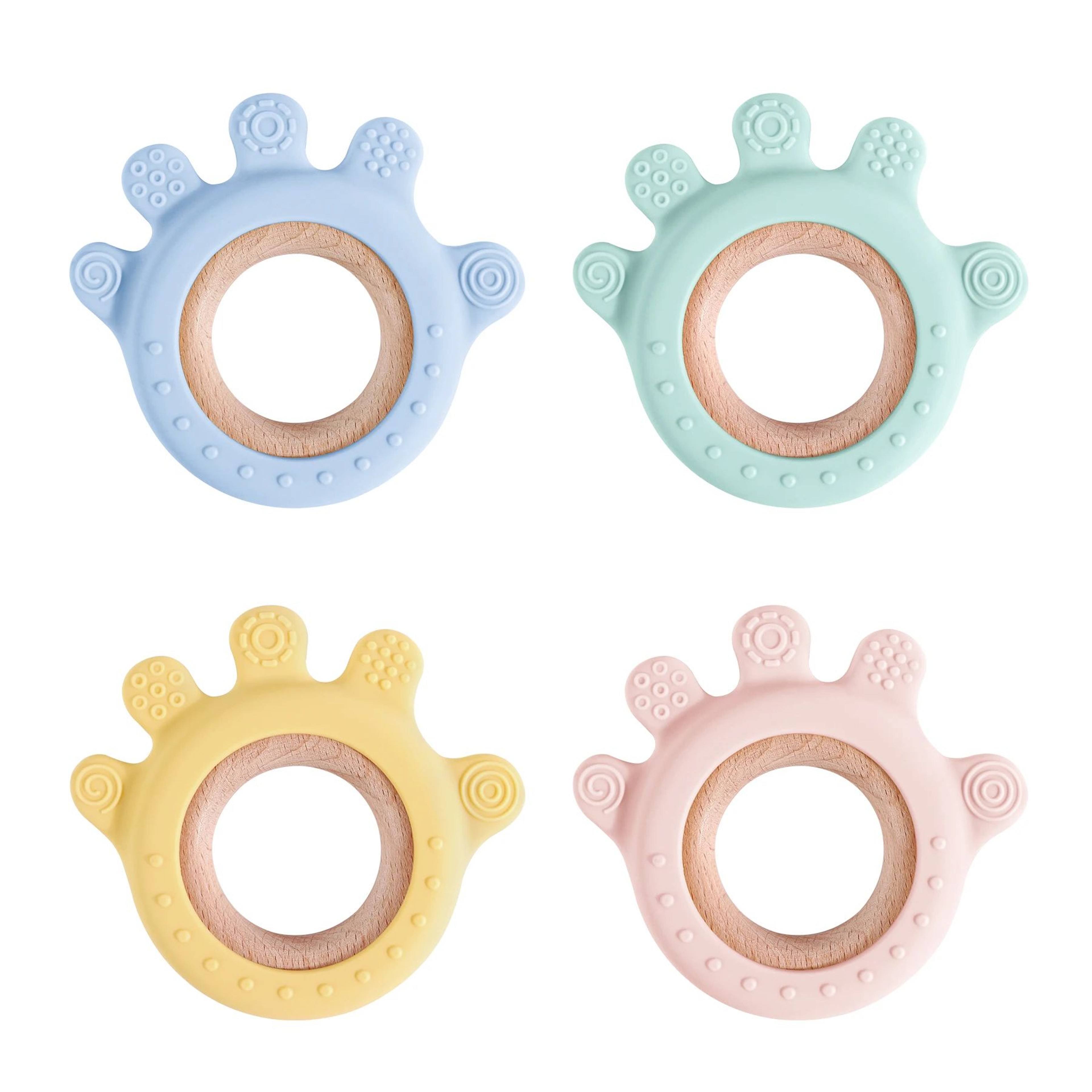 Silicone Baby Teether Toy  BPAFree Cartoon Rudder Design For Soothing Teething Relief 0