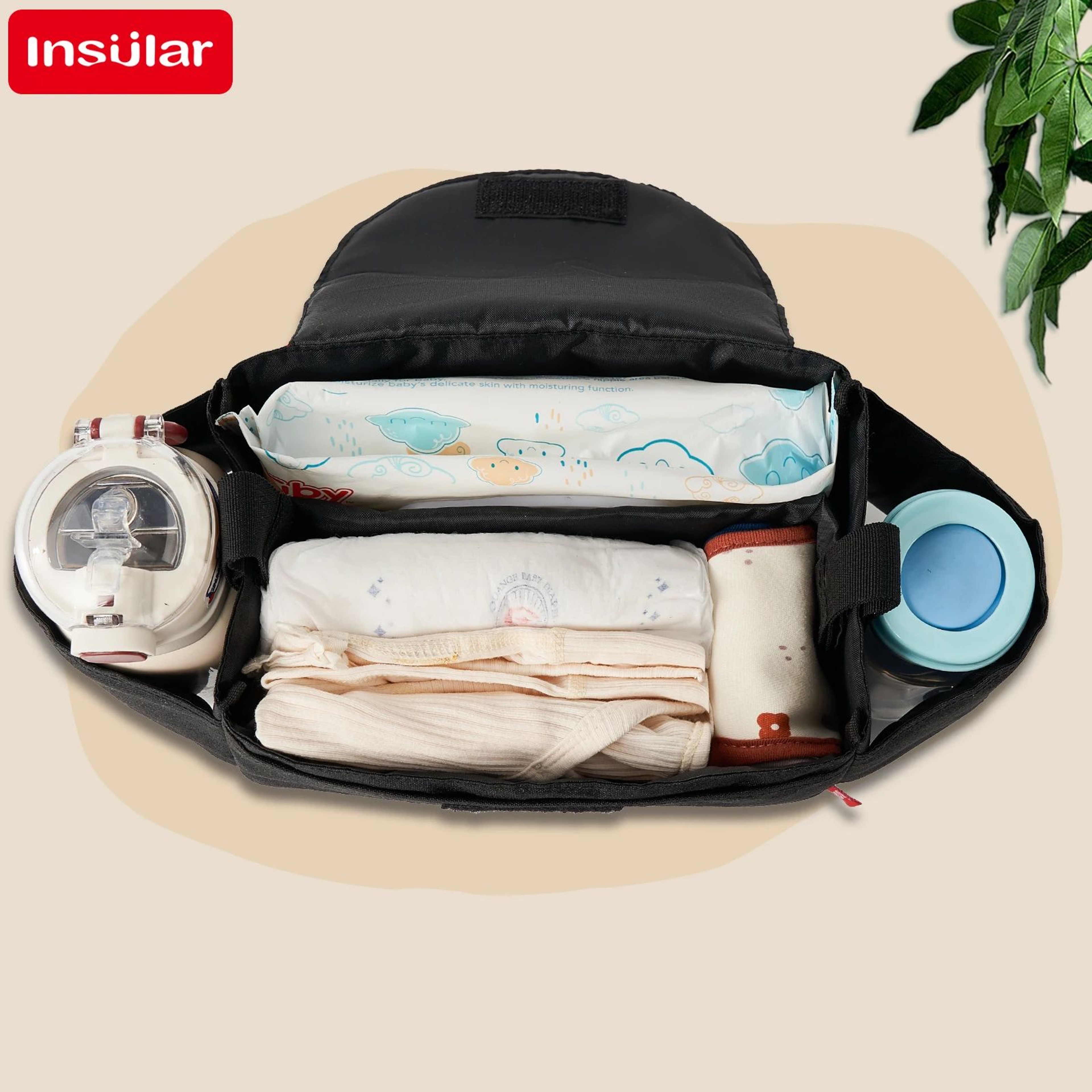 Insulated Baby Bottle Bag Diaper Organizer With Stroller Storage 2