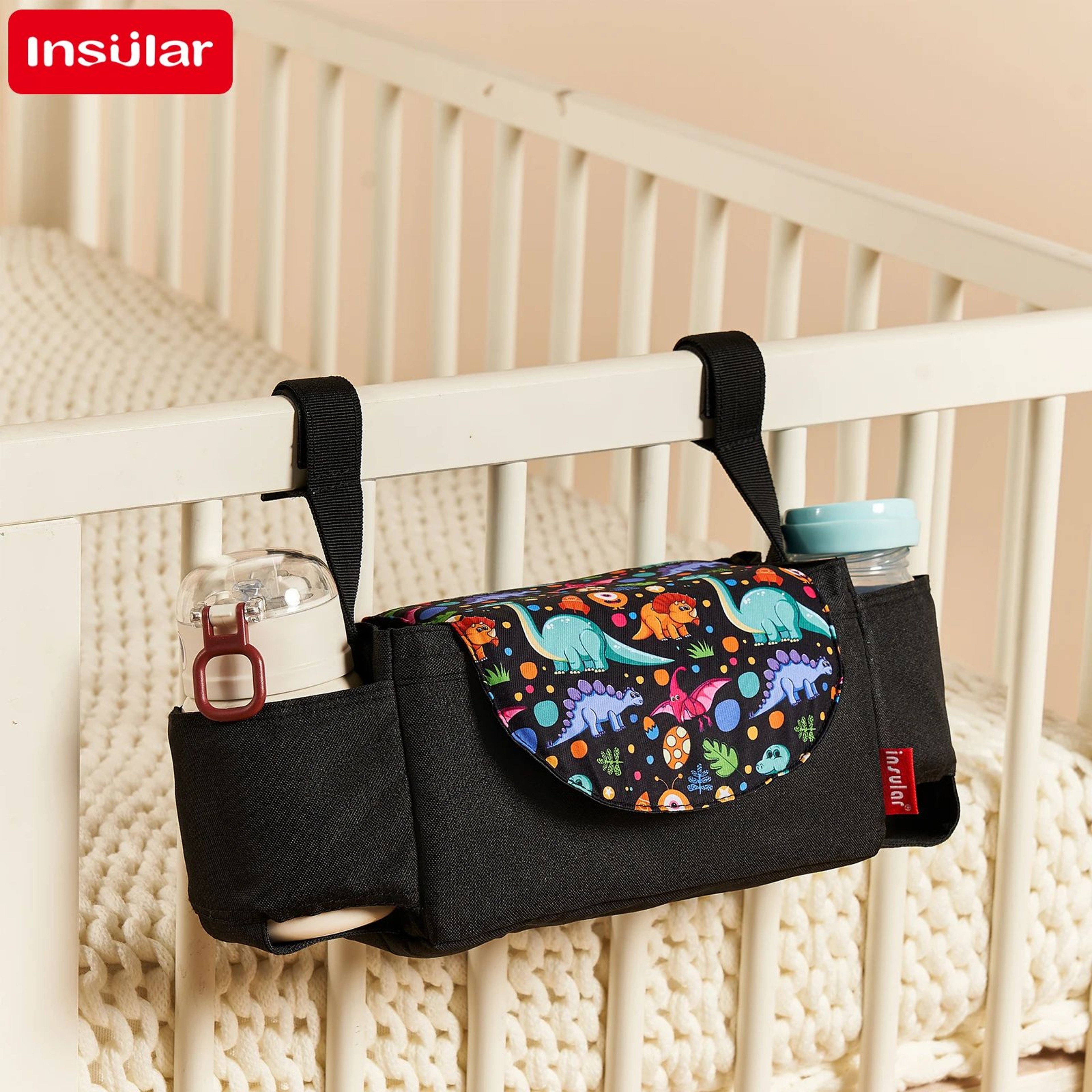 Insulated Baby Bottle Bag Diaper Organizer With Stroller Storage 3