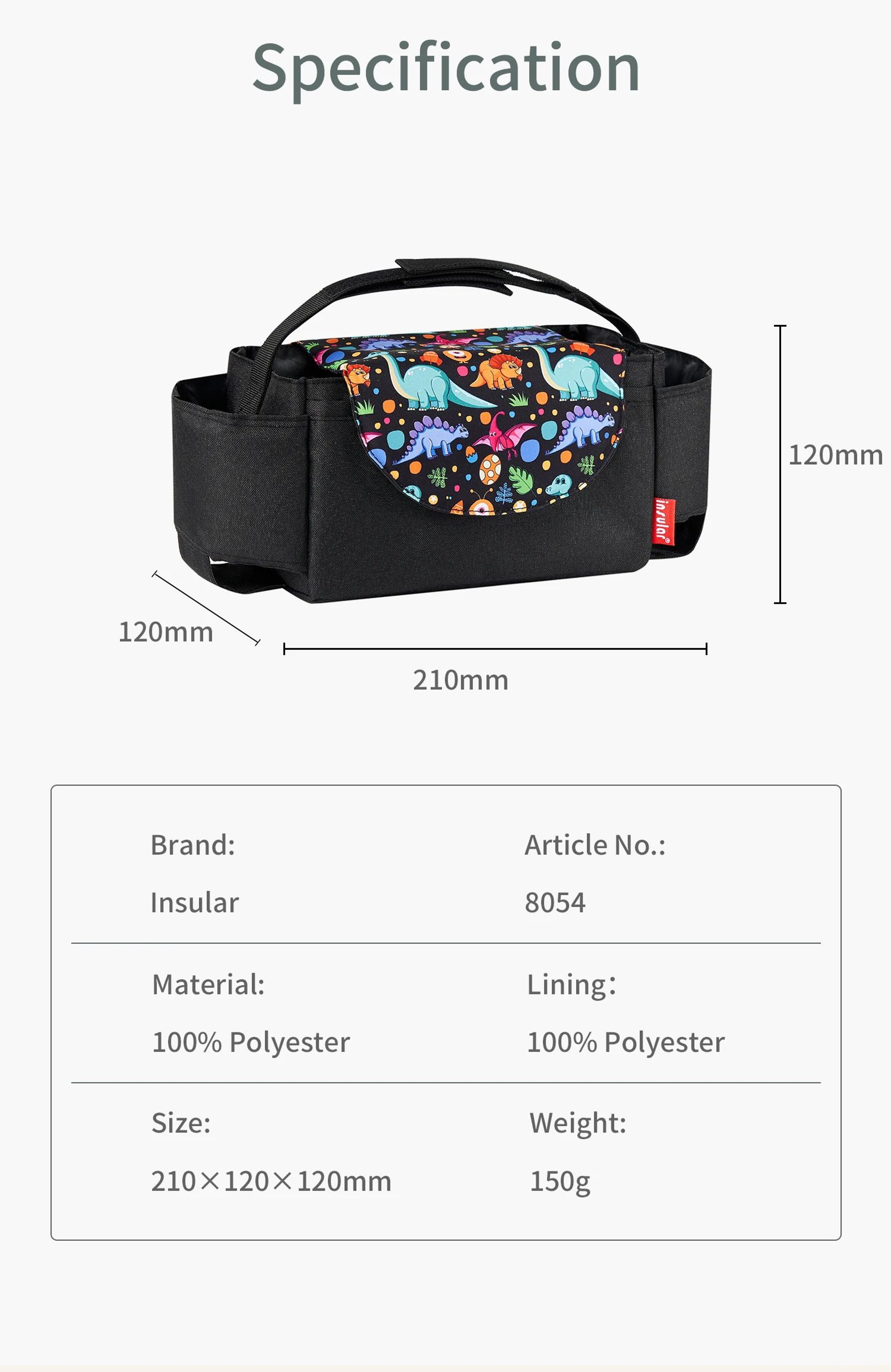 Insulated Baby Bottle Bag Diaper Organizer With Stroller Storage 1