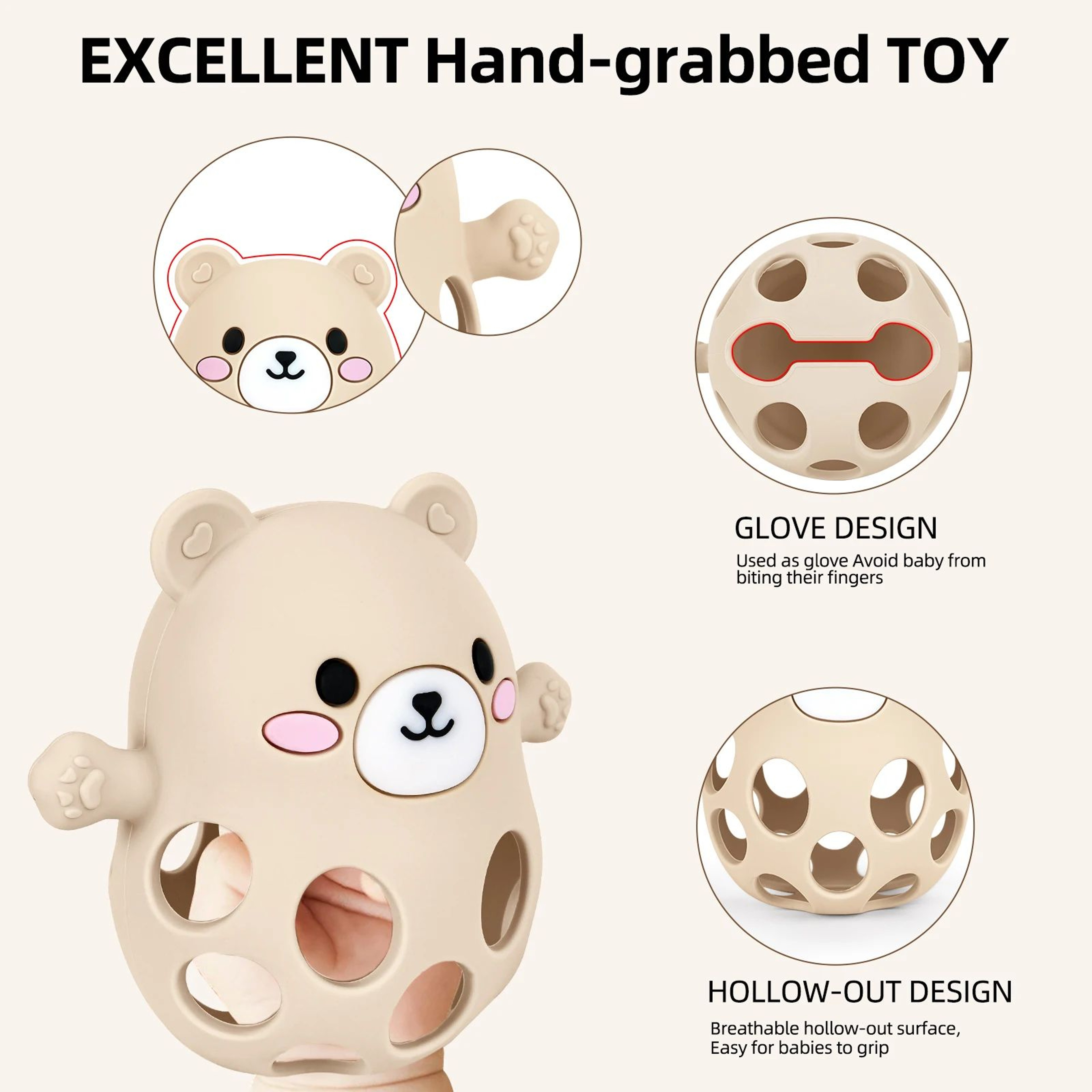 Baby Teether Glove  Soft Infant Teething Mitten For Safe SelfSoothing Relief 1