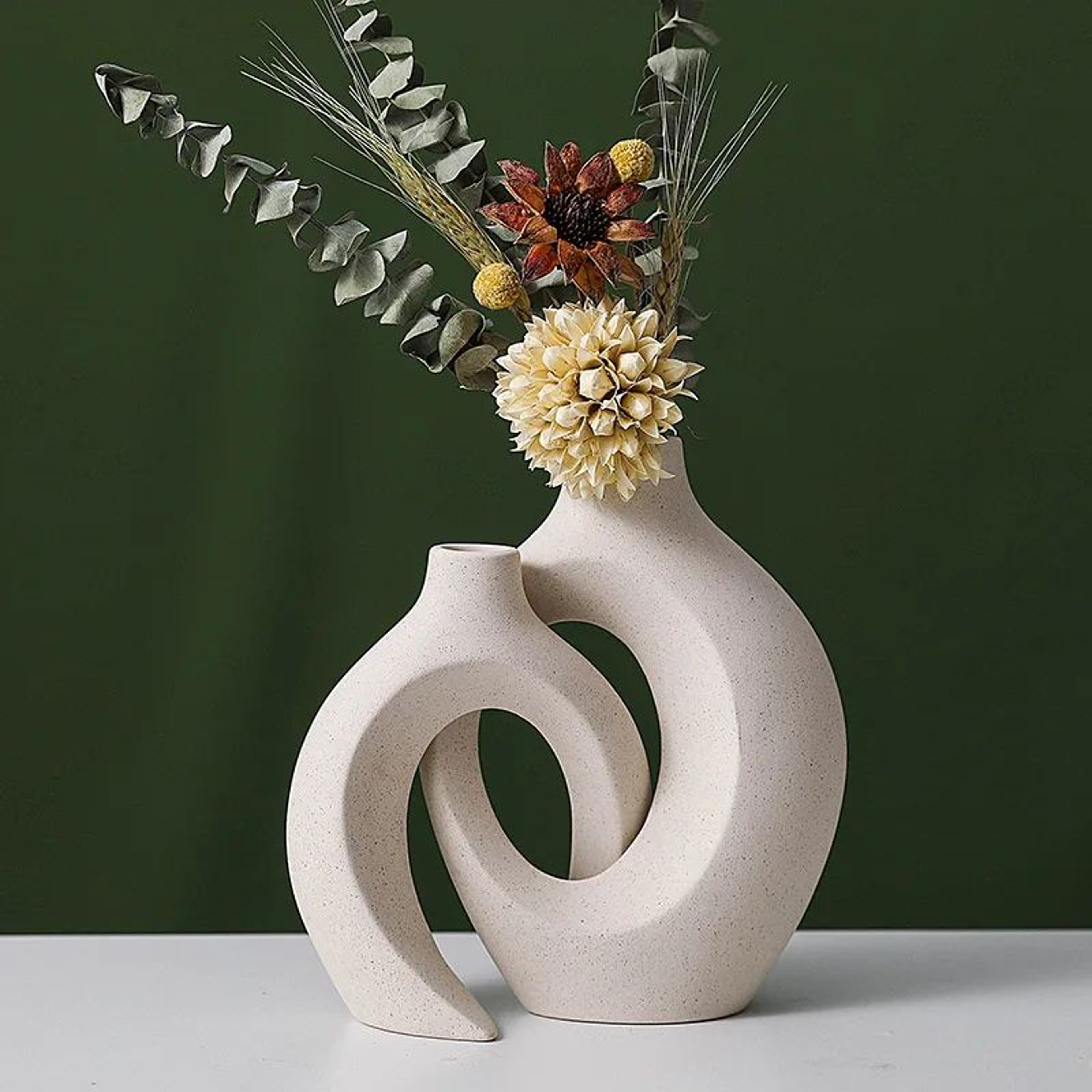 Nordic Ceramic Interlock Vase Set For Pampas Grass And Modern Home Decor 3