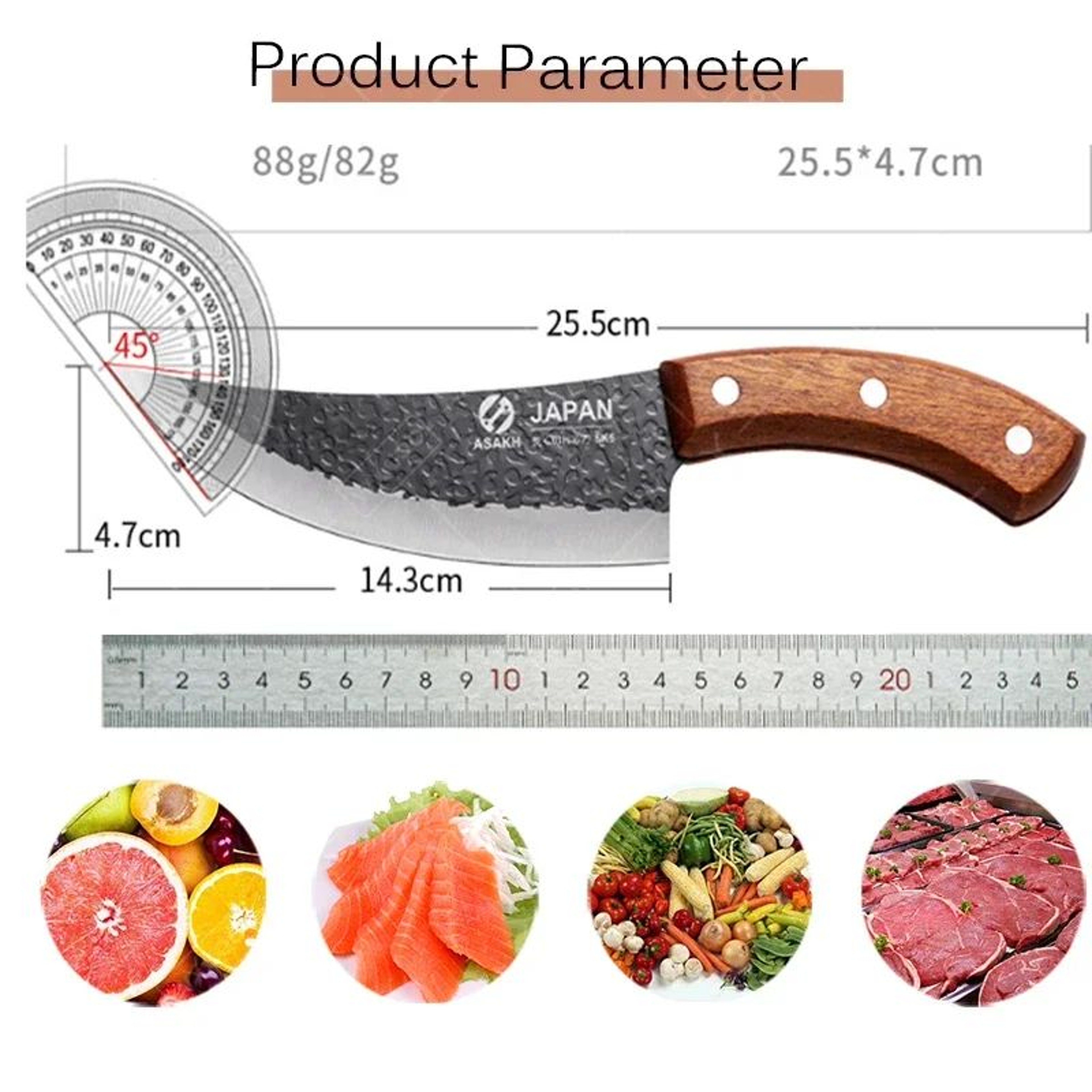 HandForged Butcher Knife  Japanese Kitchen Knife For Precision Boning  Meat Cutting 5