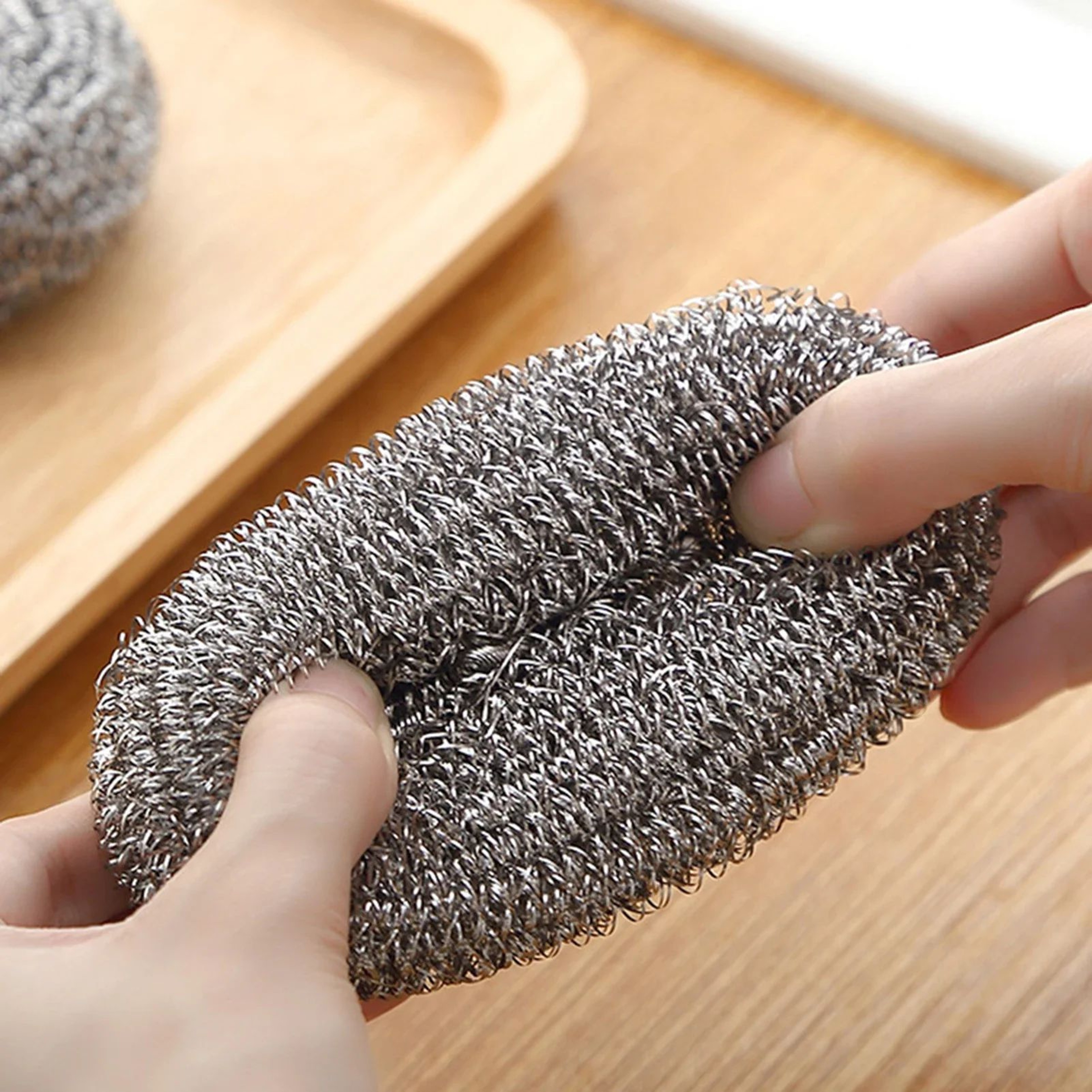 Stainless Steel Scrubber Pad Set For Kitchen And Bathroom Deep Cleaning 0