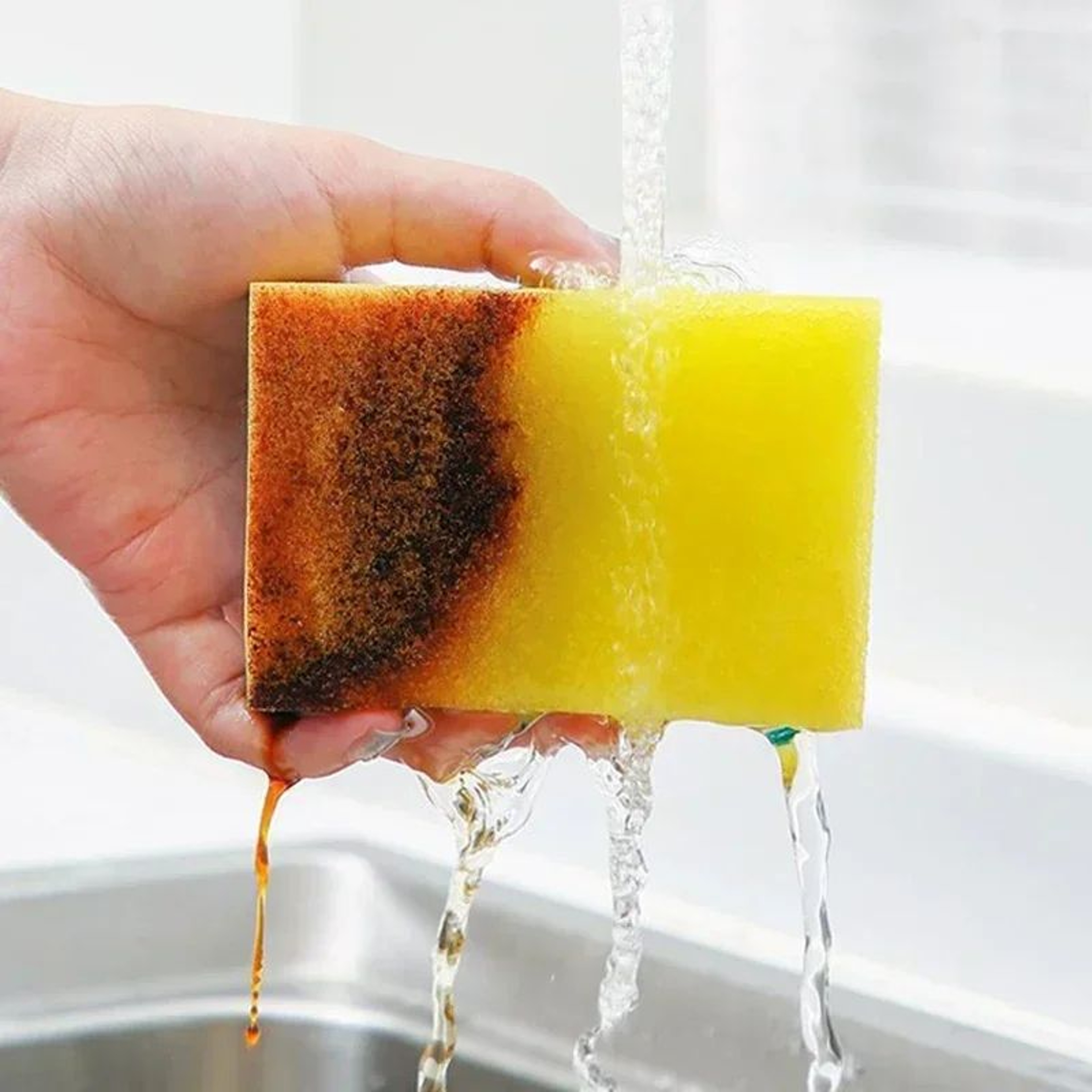 UltraClean DualSided Dish Cleaning Sponge With Rust Removal Brush 50pcs 2