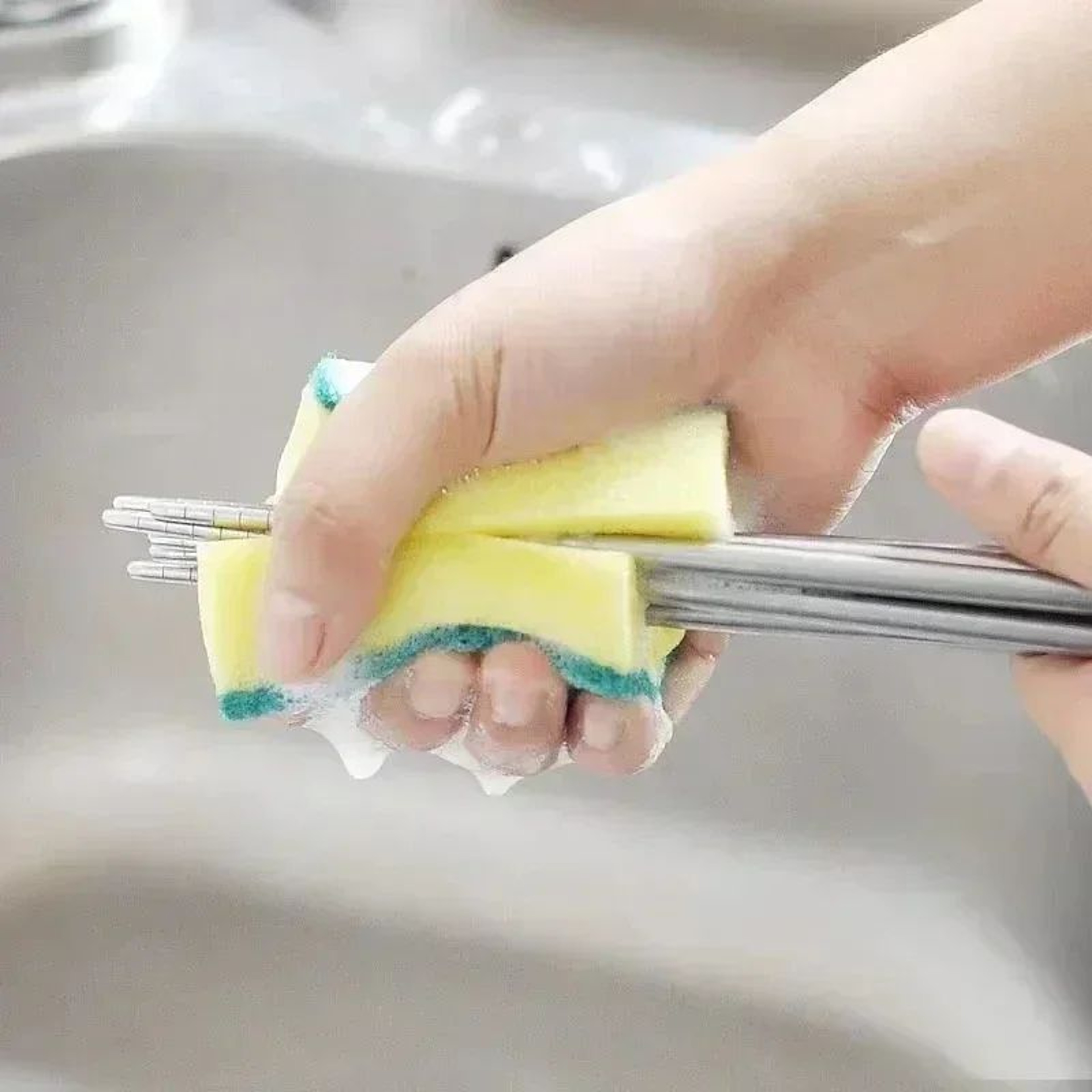 UltraClean DualSided Dish Cleaning Sponge With Rust Removal Brush 50pcs 3