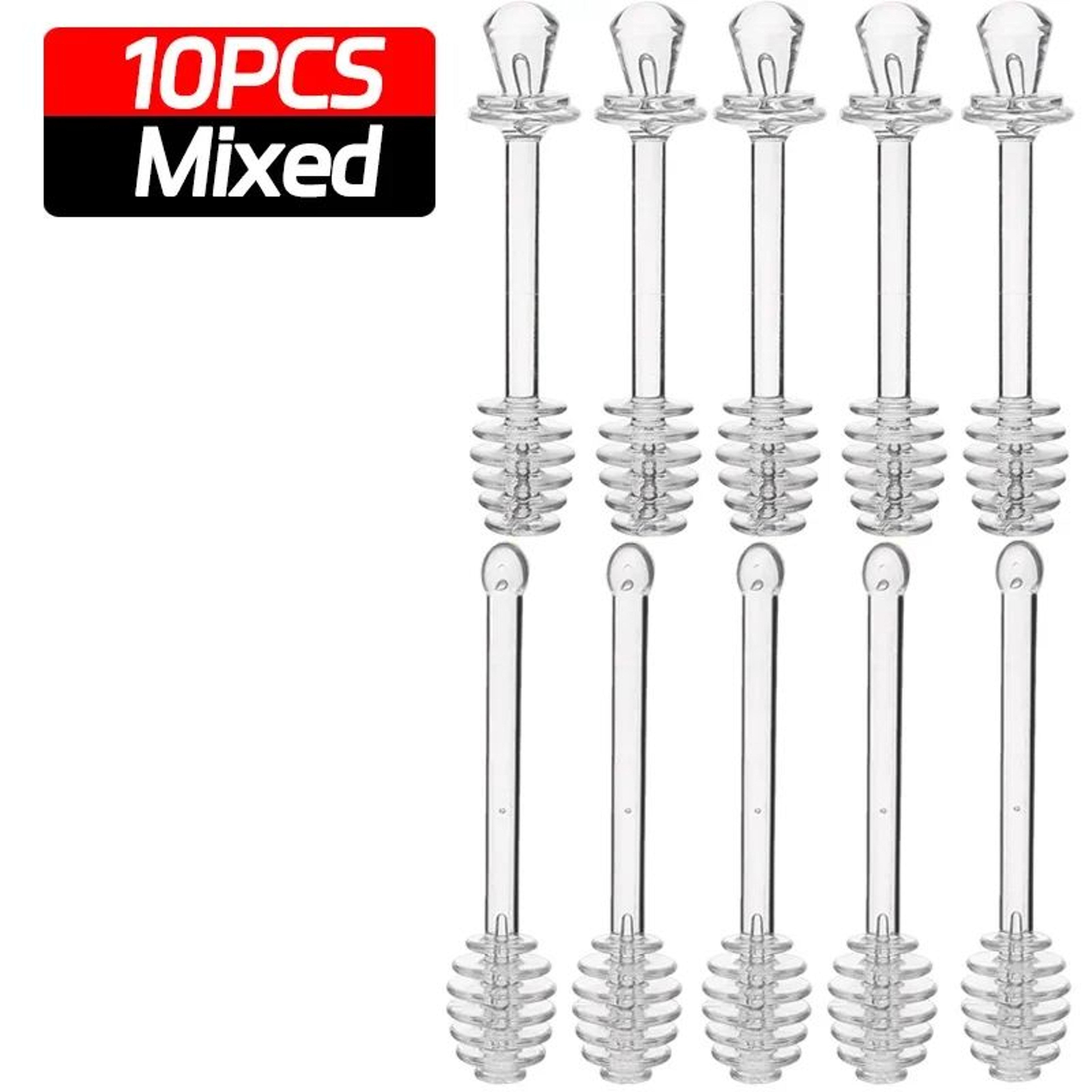 CrystalClear Glass Honey Stirrer  Coffee Mixing Stick 9
