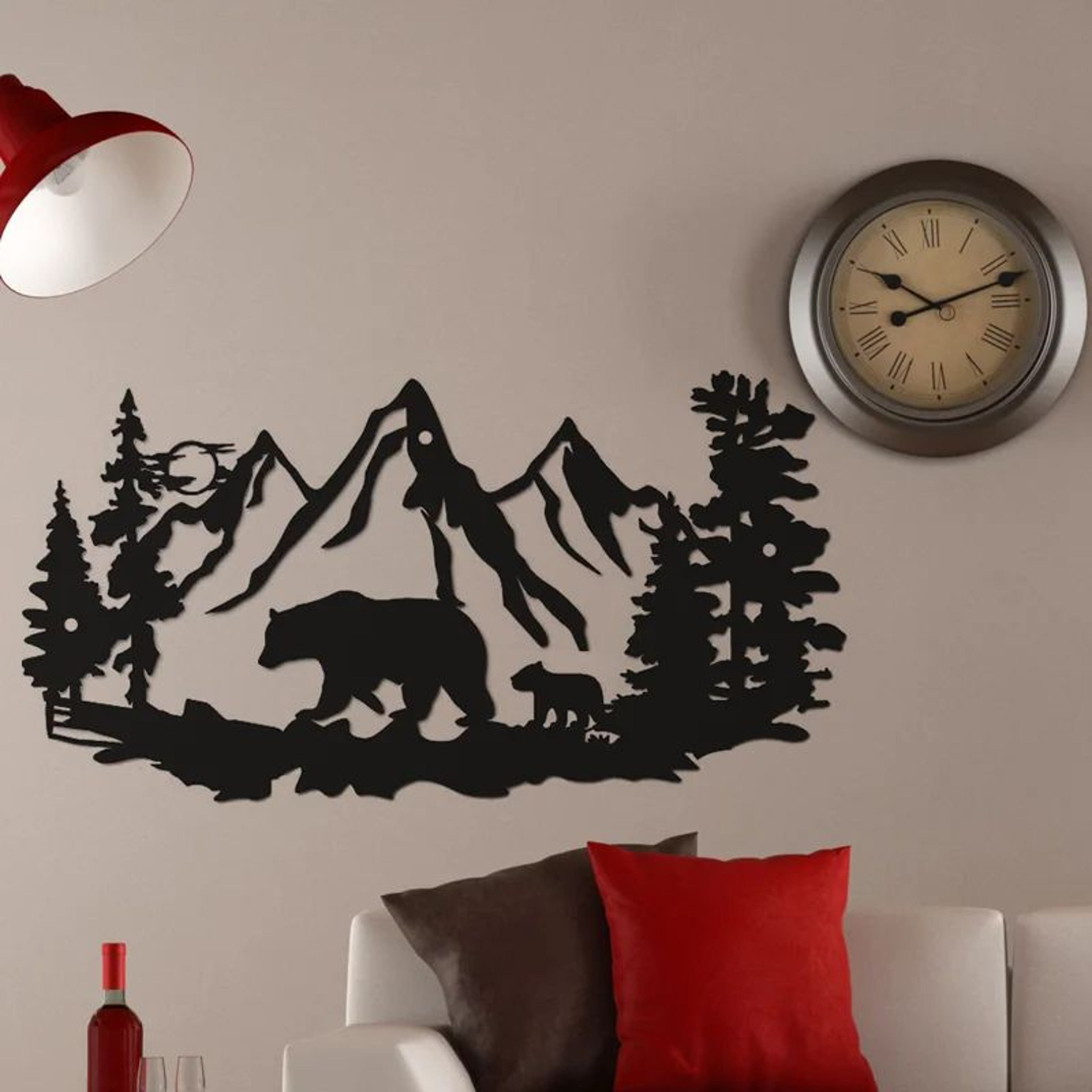 Rustic Bear Metal Wall Decor For Cabin  Lodge Living 1