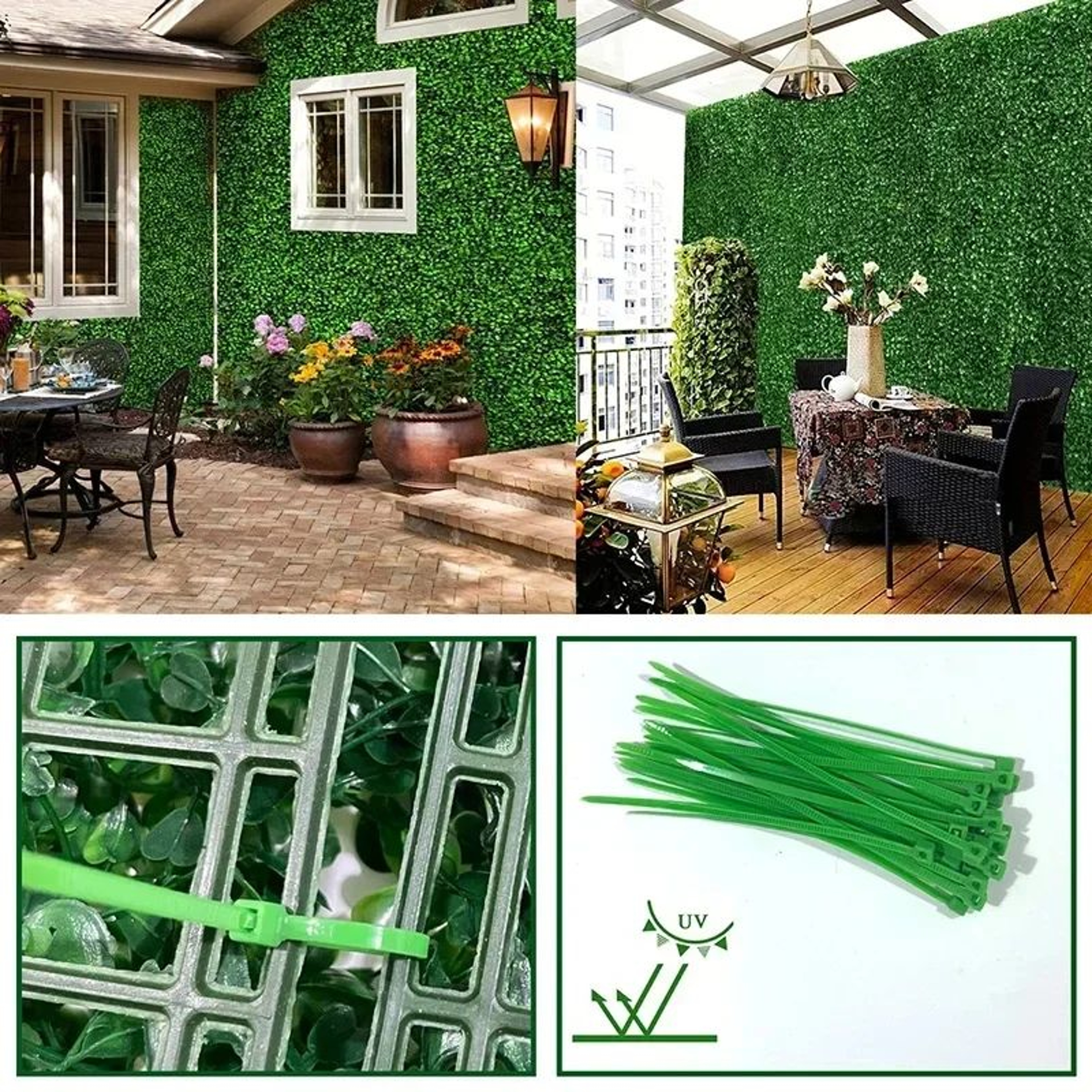 Evergreen Luxe Artificial Boxwood Hedge Panels  UV Resistant Greenery Wall For Privacy  Decor 10pcs 3