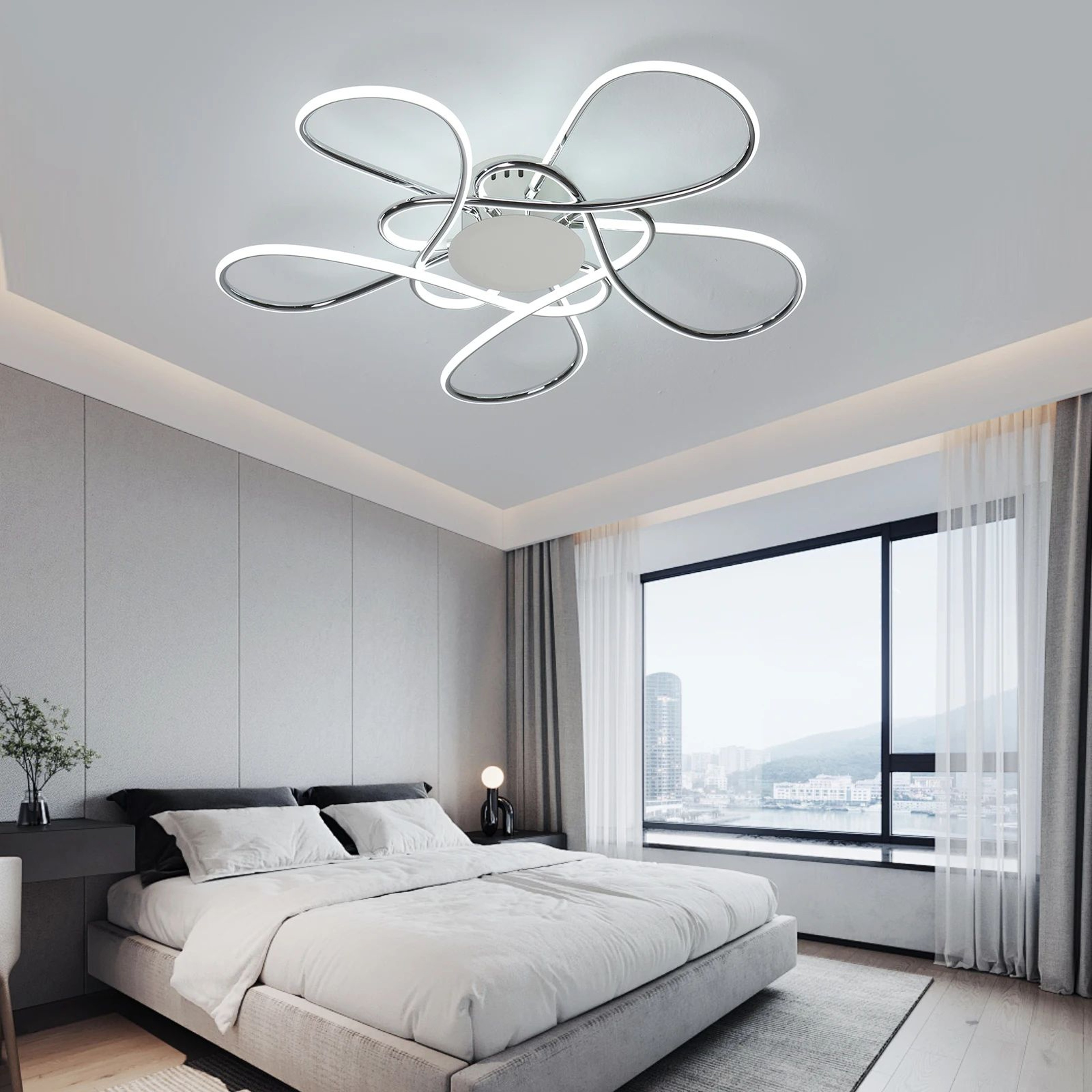AuroraGlow Modern LED Gold Ceiling Chandelier For Elegant Living Spaces 3