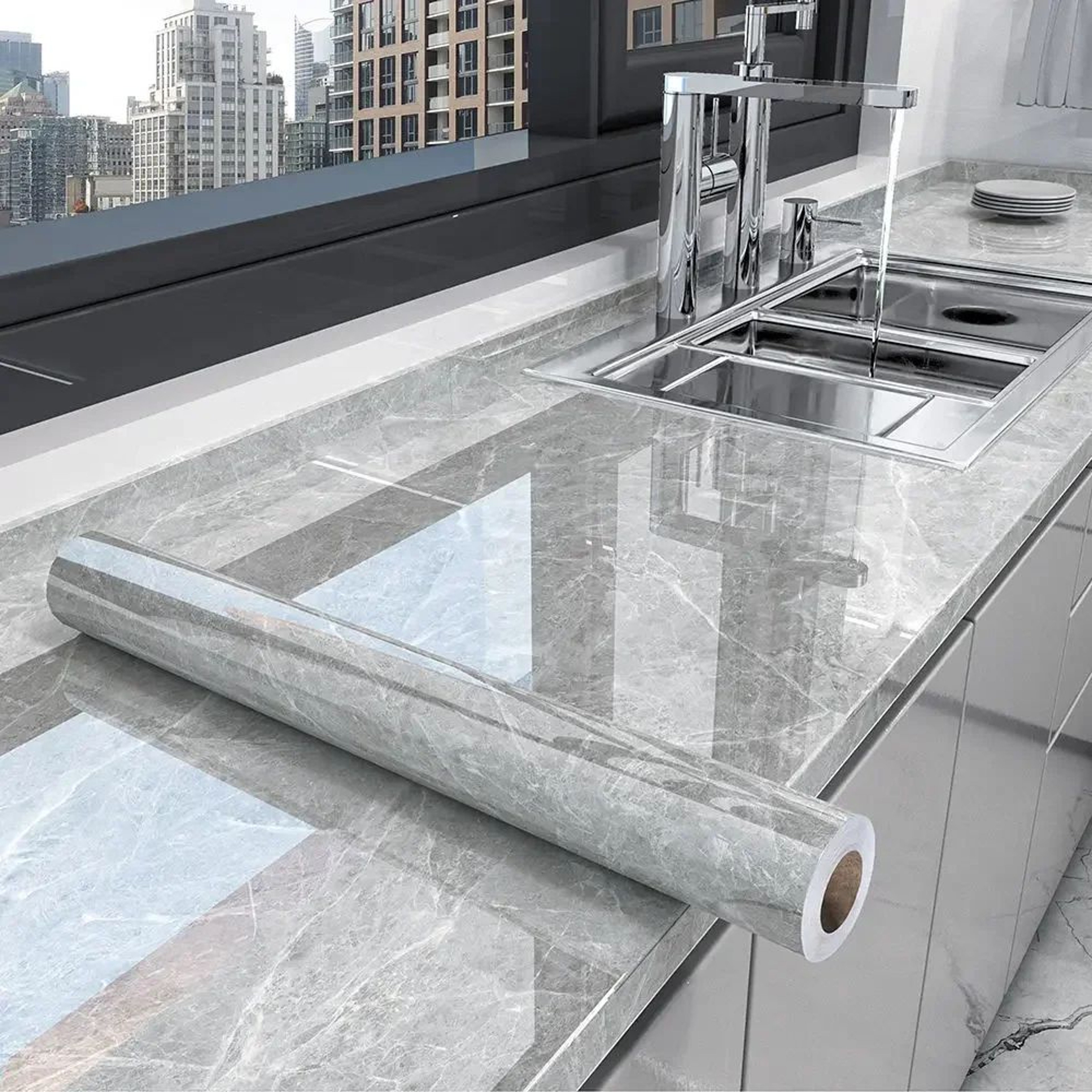 Elegant Marble Peel And Stick Wallpaper  Waterproof Self Adhesive Contact Paper For Kitchen  Bathro 11