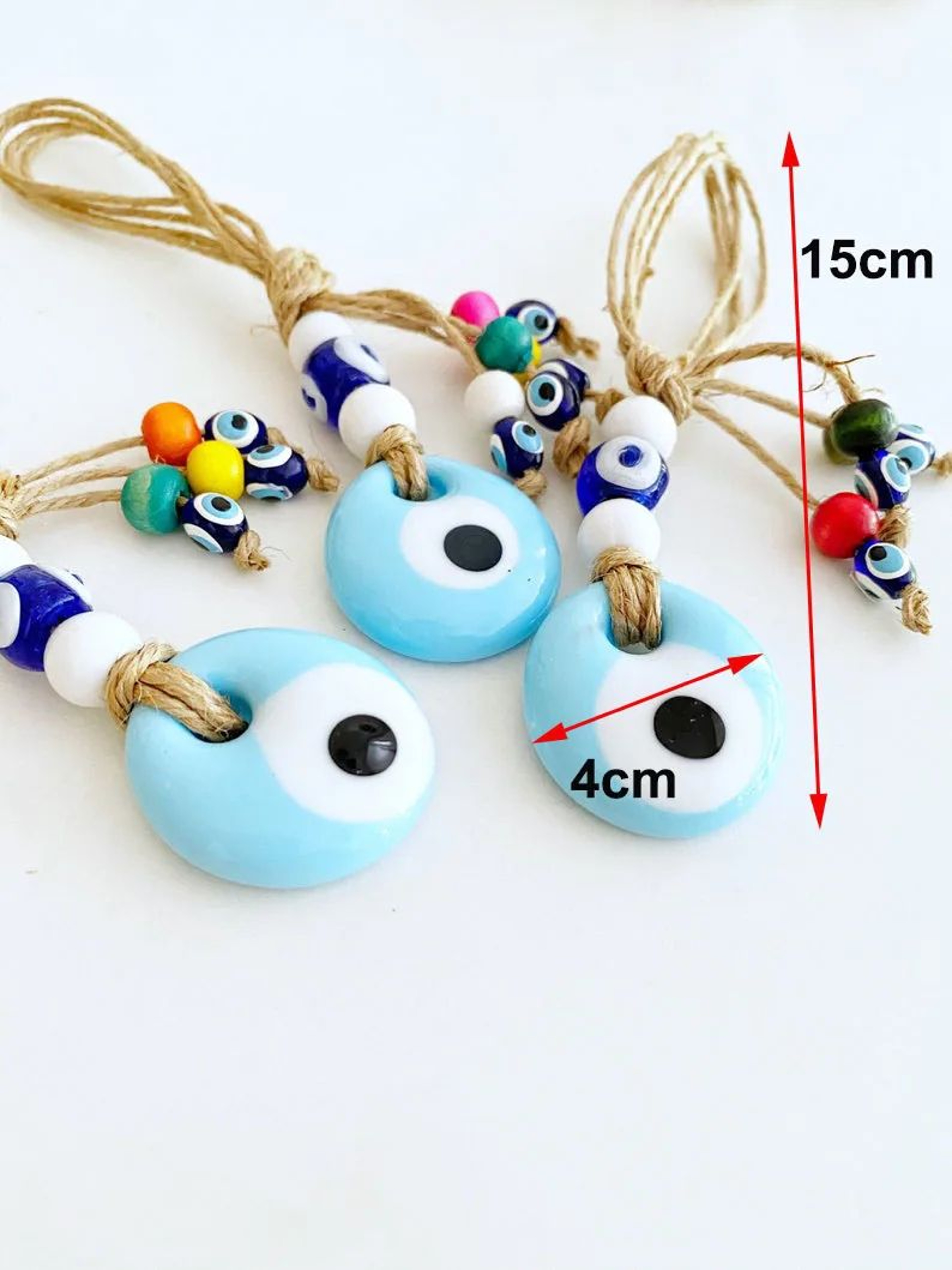 Handwoven Evil Eye Wall Hanging Nazar Protection Decor 14