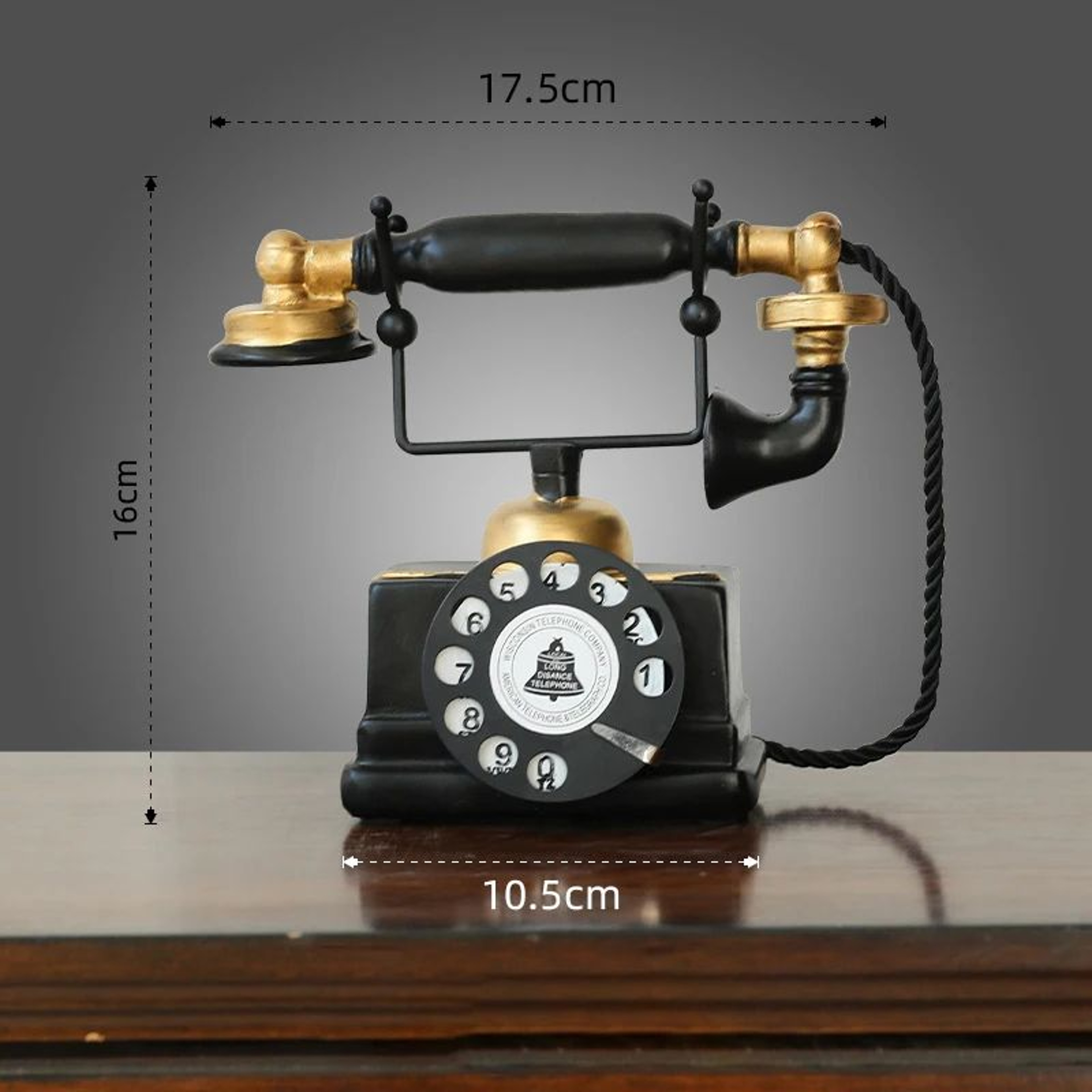 Vintage Telephone Decor Resin Retro Phone Ornament For Shelf Desk Or Living Room 2