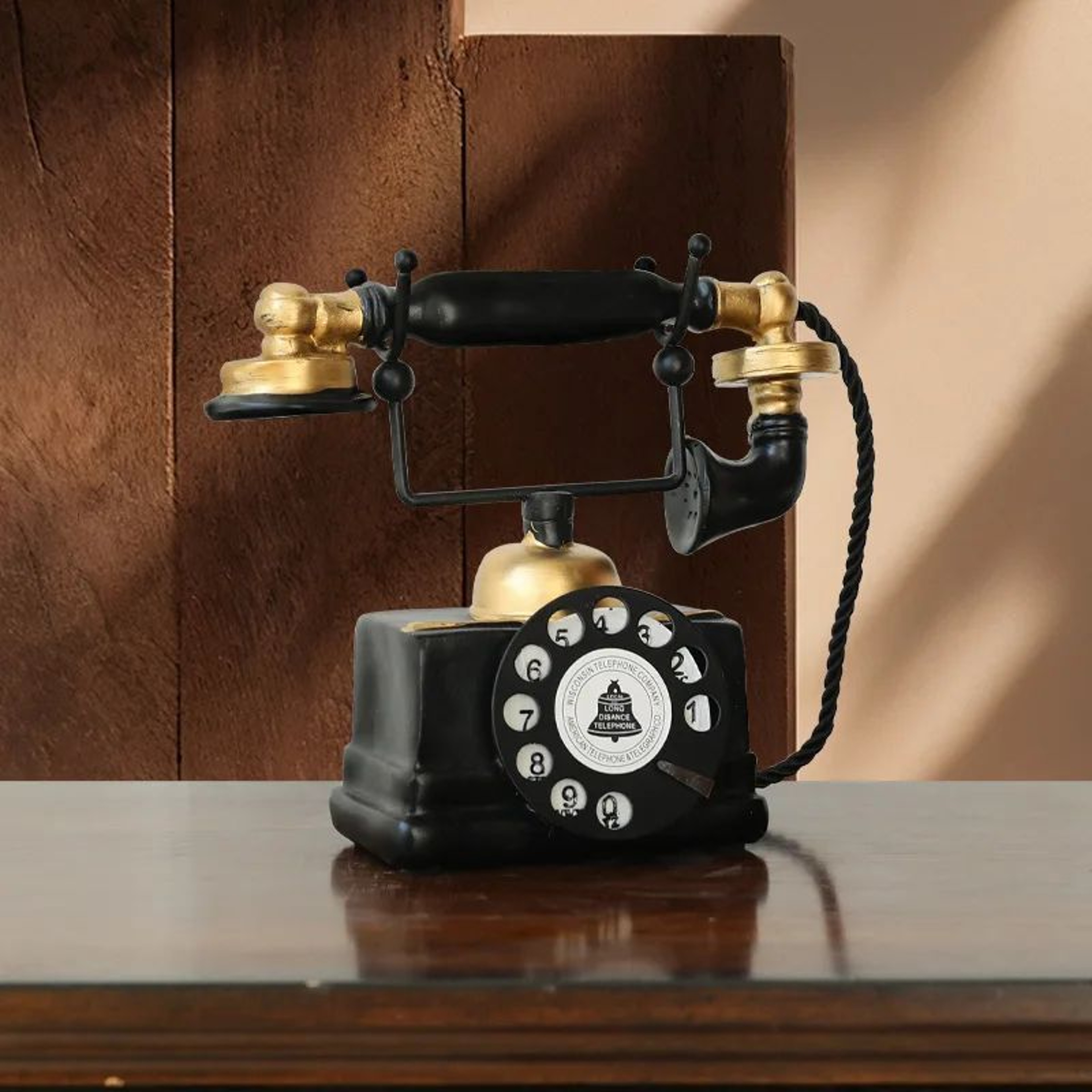 Vintage Telephone Decor Resin Retro Phone Ornament For Shelf Desk Or Living Room 4