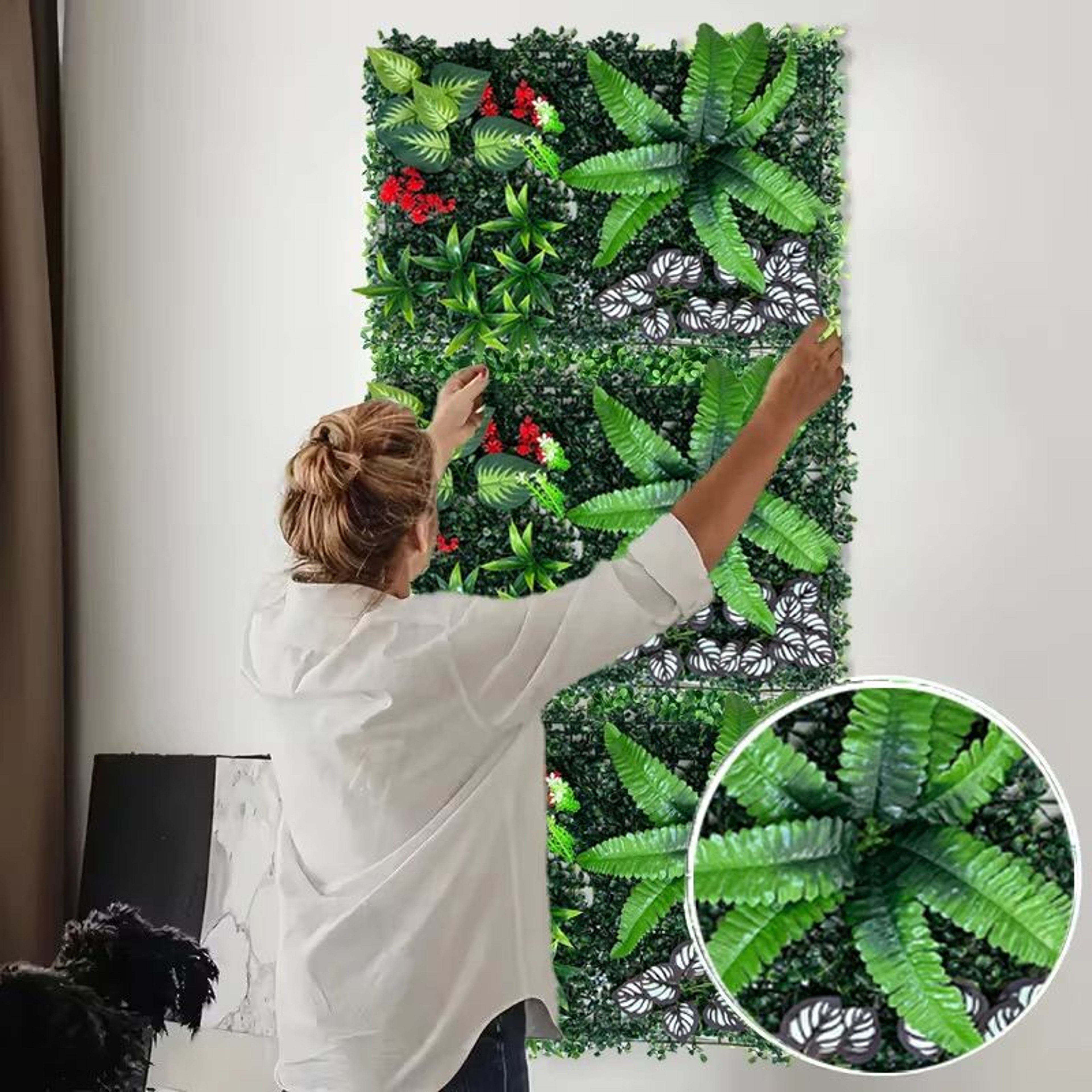 LushScape Artificial Plant Wall Panel For Indoor  Outdoor Decor 4