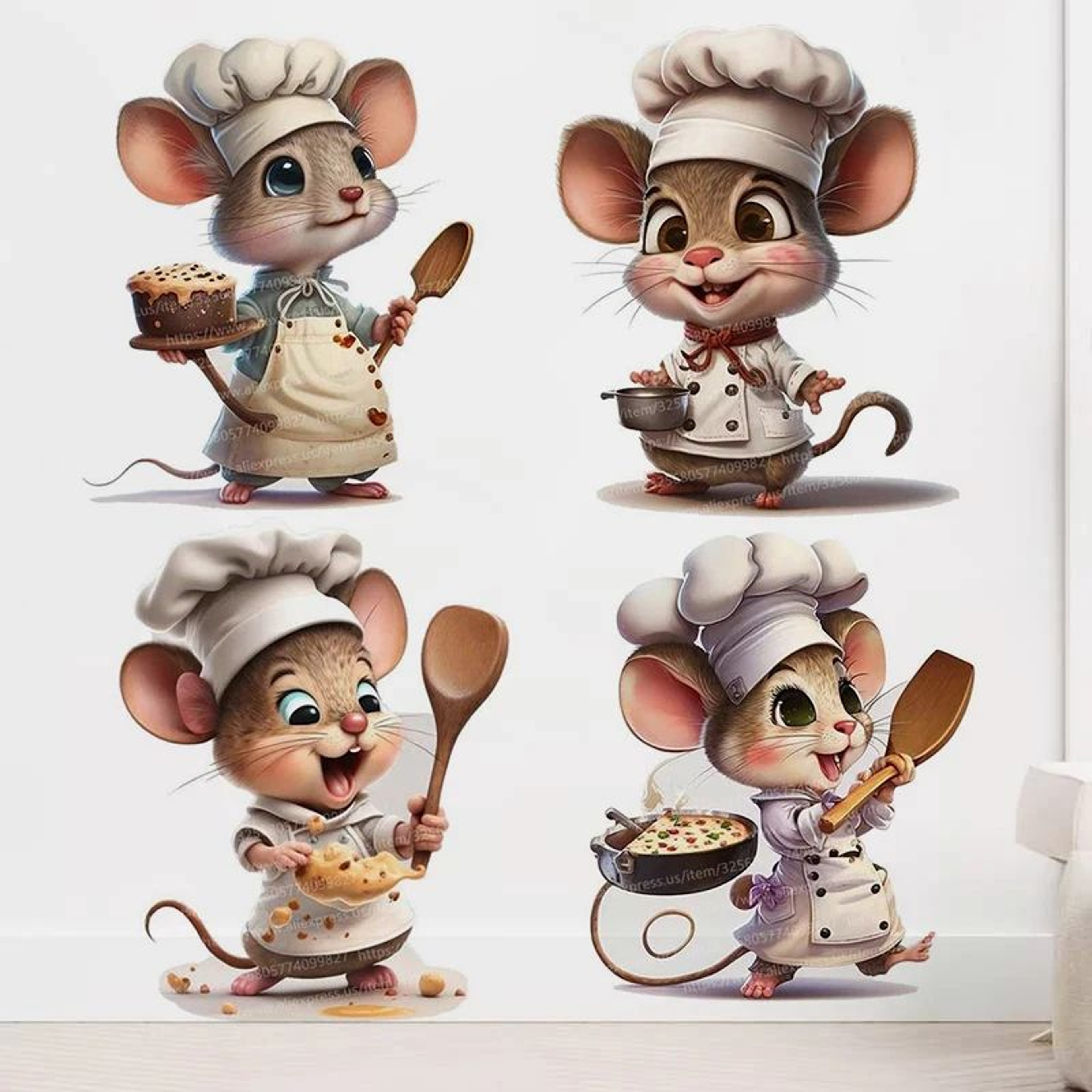 Chef Mouse Wall Sticker Peel And Stick Kitchen Wall Decal 0