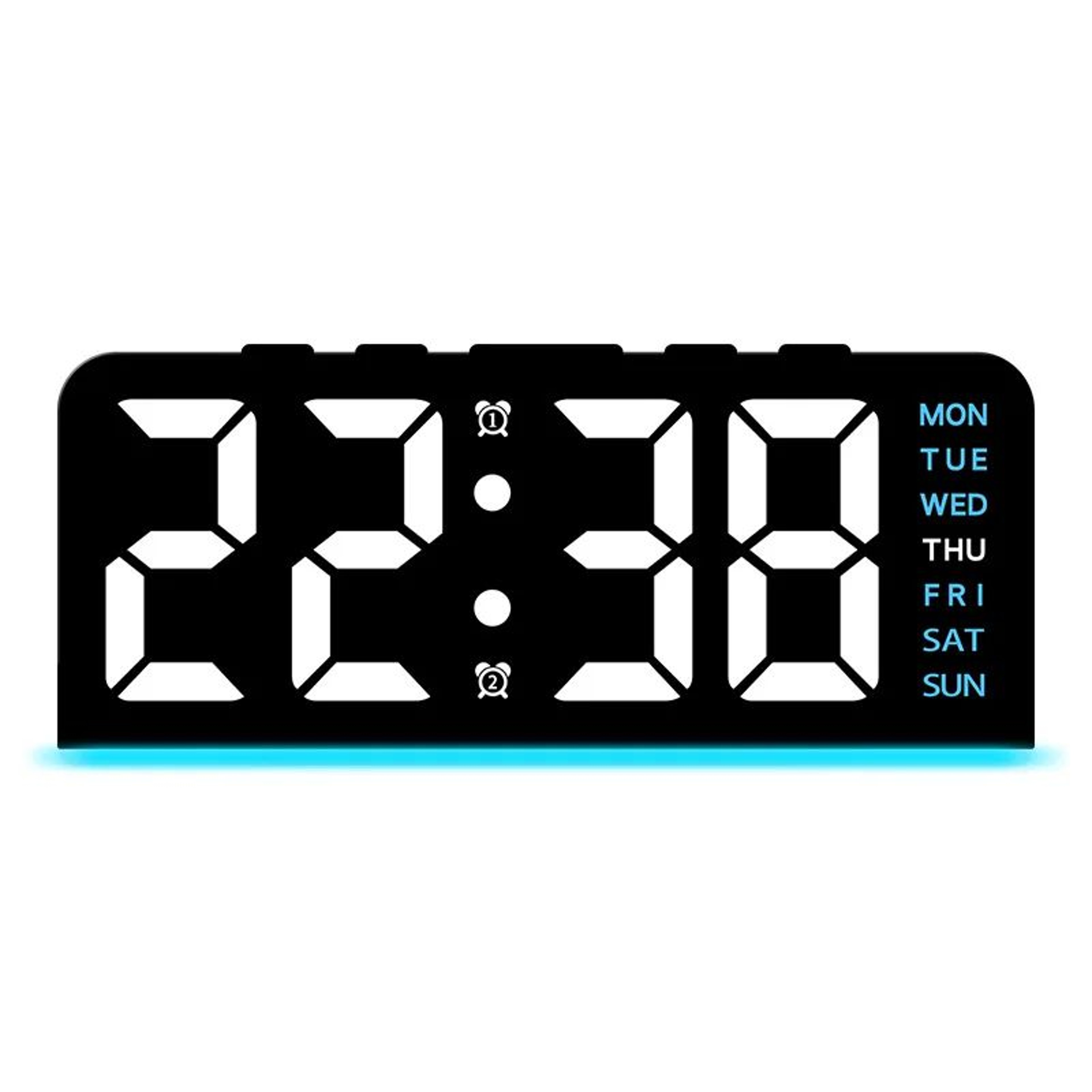 Dual Alarm LED Bedside Clock With Date Display Snooze  Night Light 4