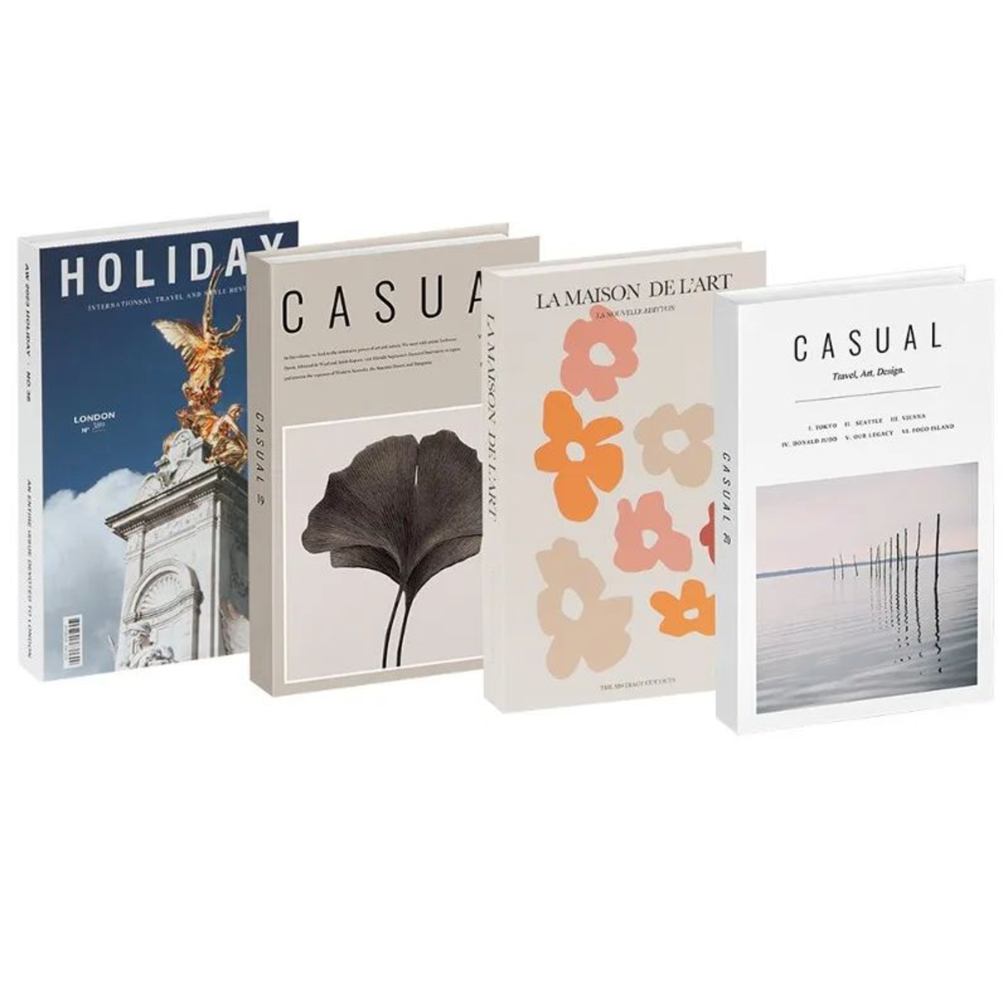 Aesthetic Decorative Book Set For Home Decor Coffee Table And Bookshelf Styling 4pcs 12