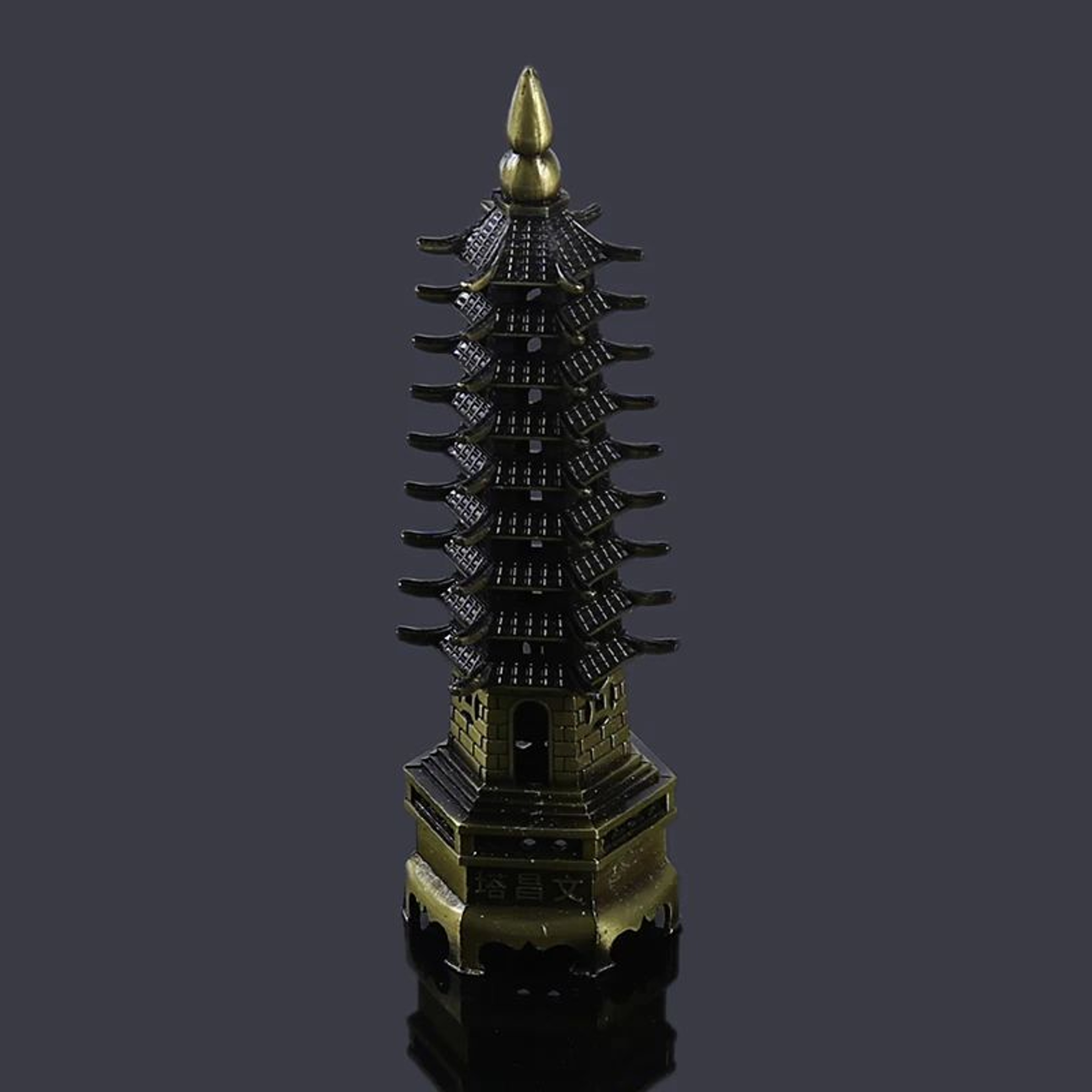 Wenchang Pagoda Feng Shui Tower Metal Statue For Office Desk Decor 3