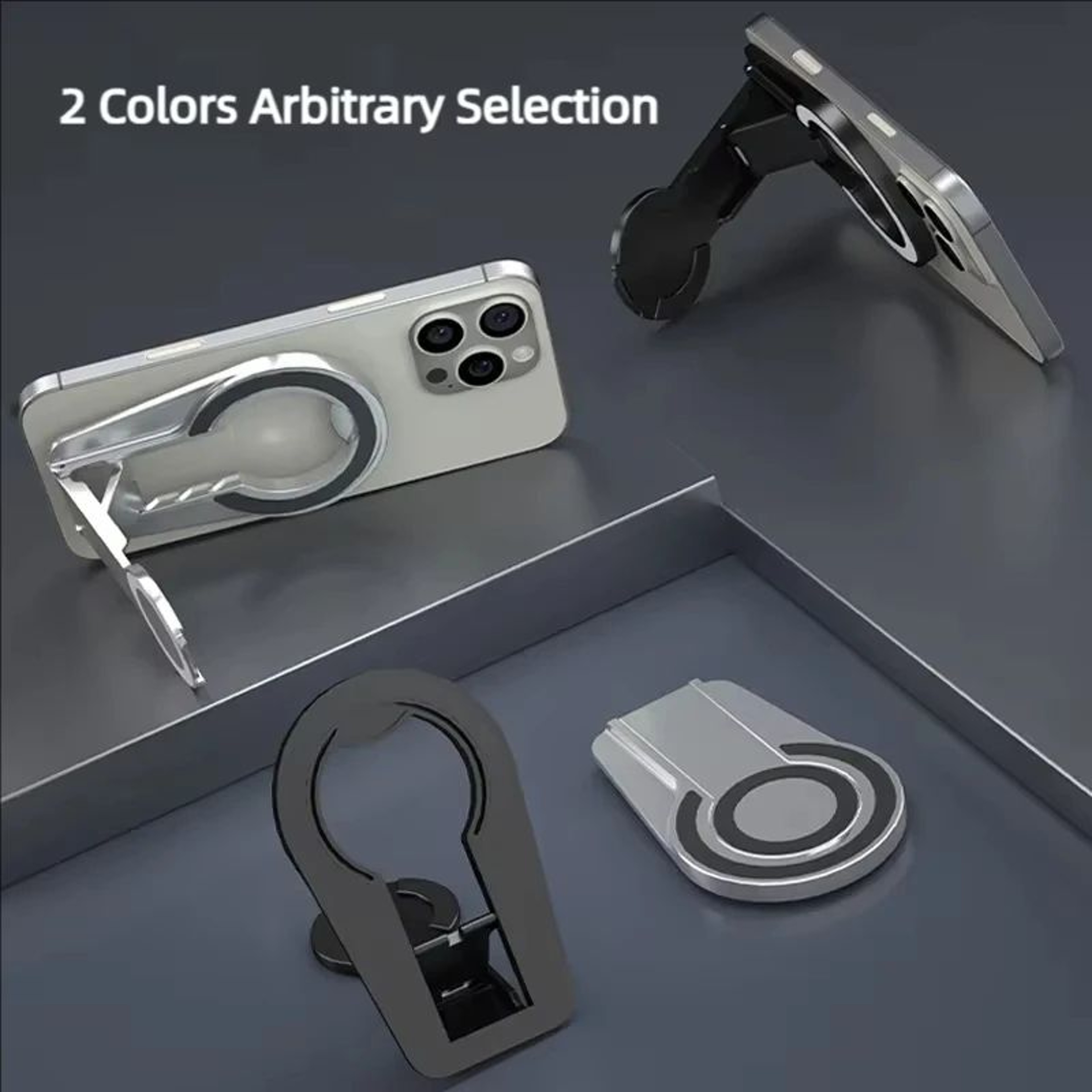 MagSafe Magnetic Phone Grip Stand  Foldable Magnetic Phone Holder With DualSided Grip  Desk Mount 2