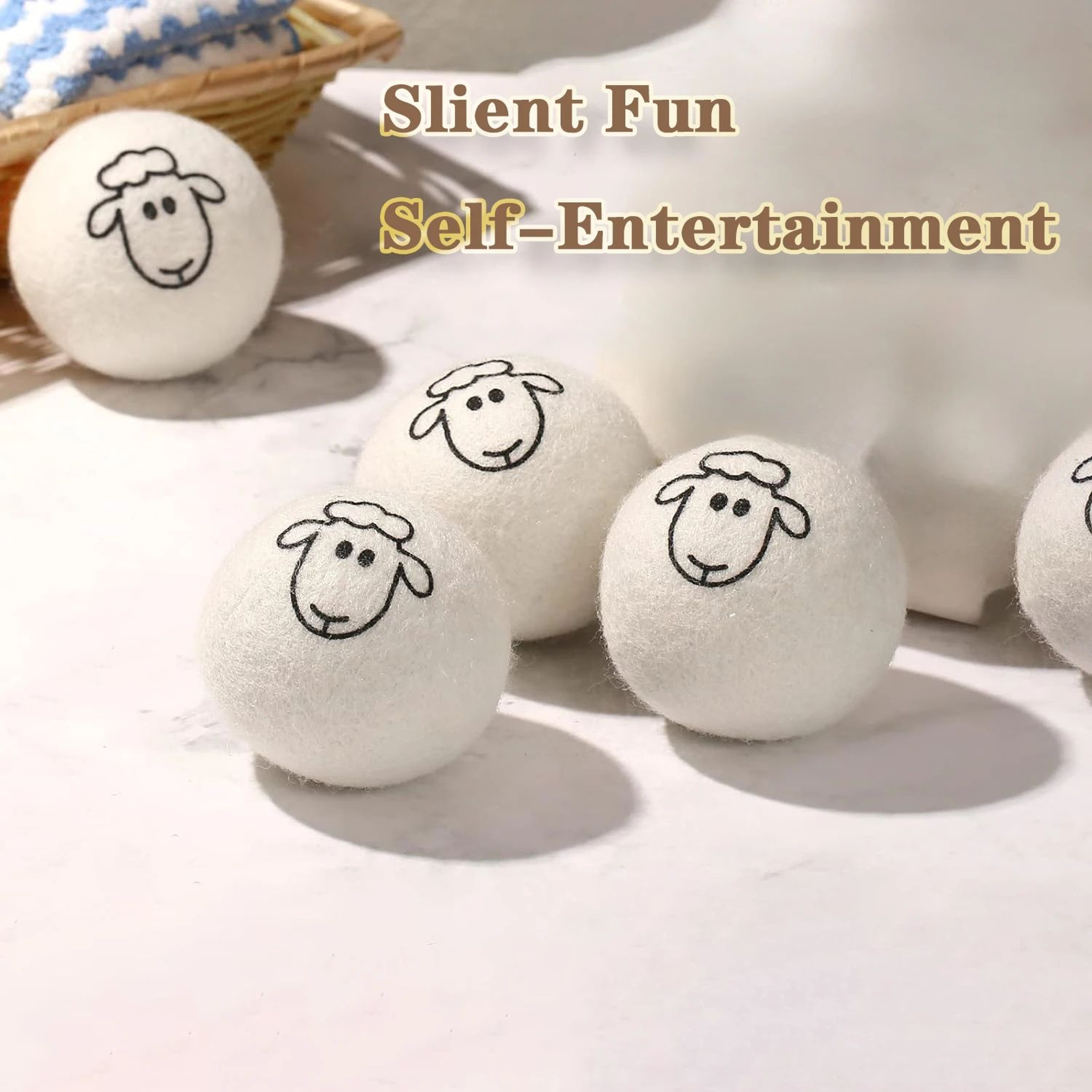 Quiet Wool Cat Ball Toys For Indoor Kitten Play 1
