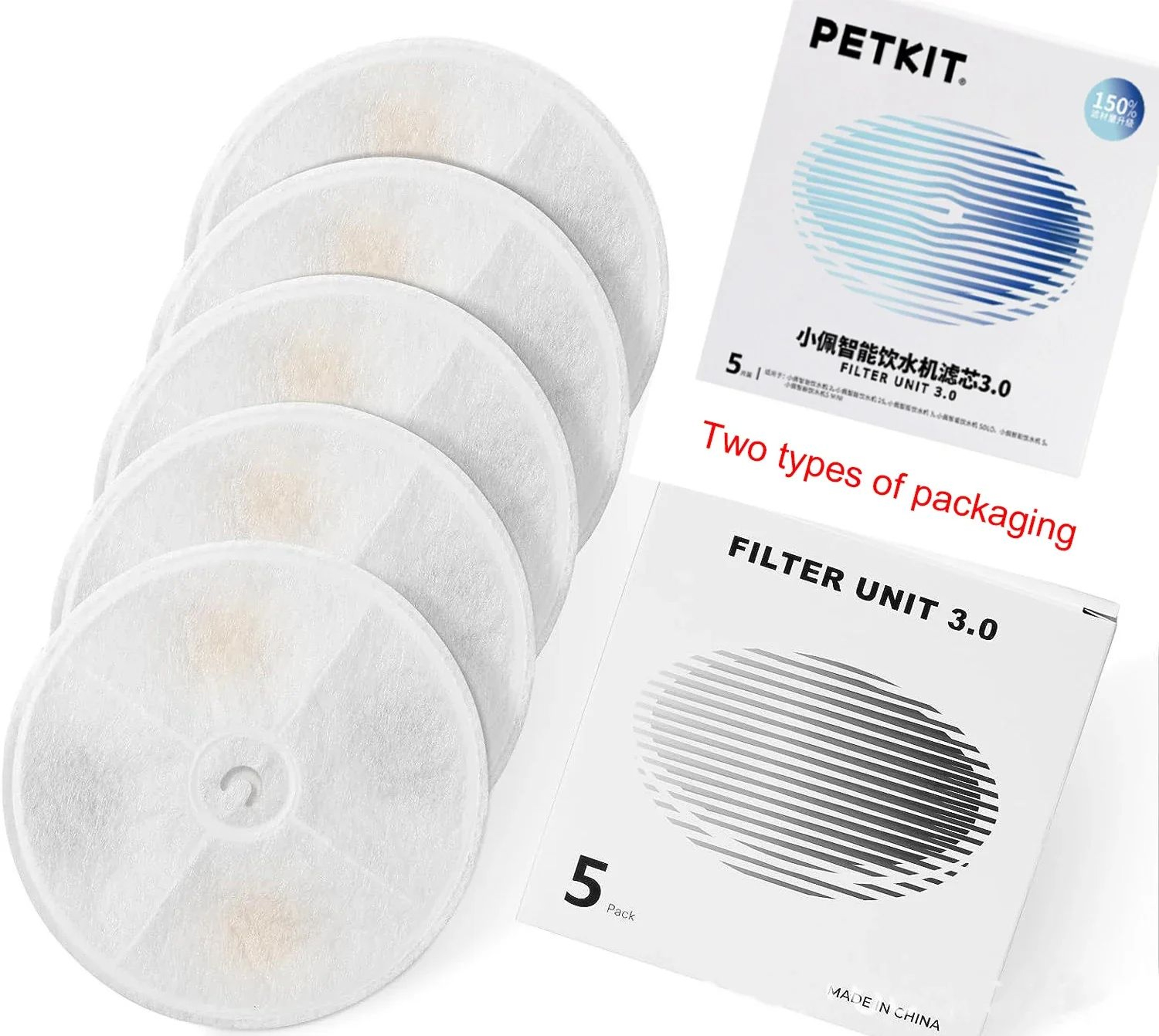 PETKIT Fountain Filter 30 Replacement Pack  5Piece Triple Filtration Cat Water Fountain Filters 1