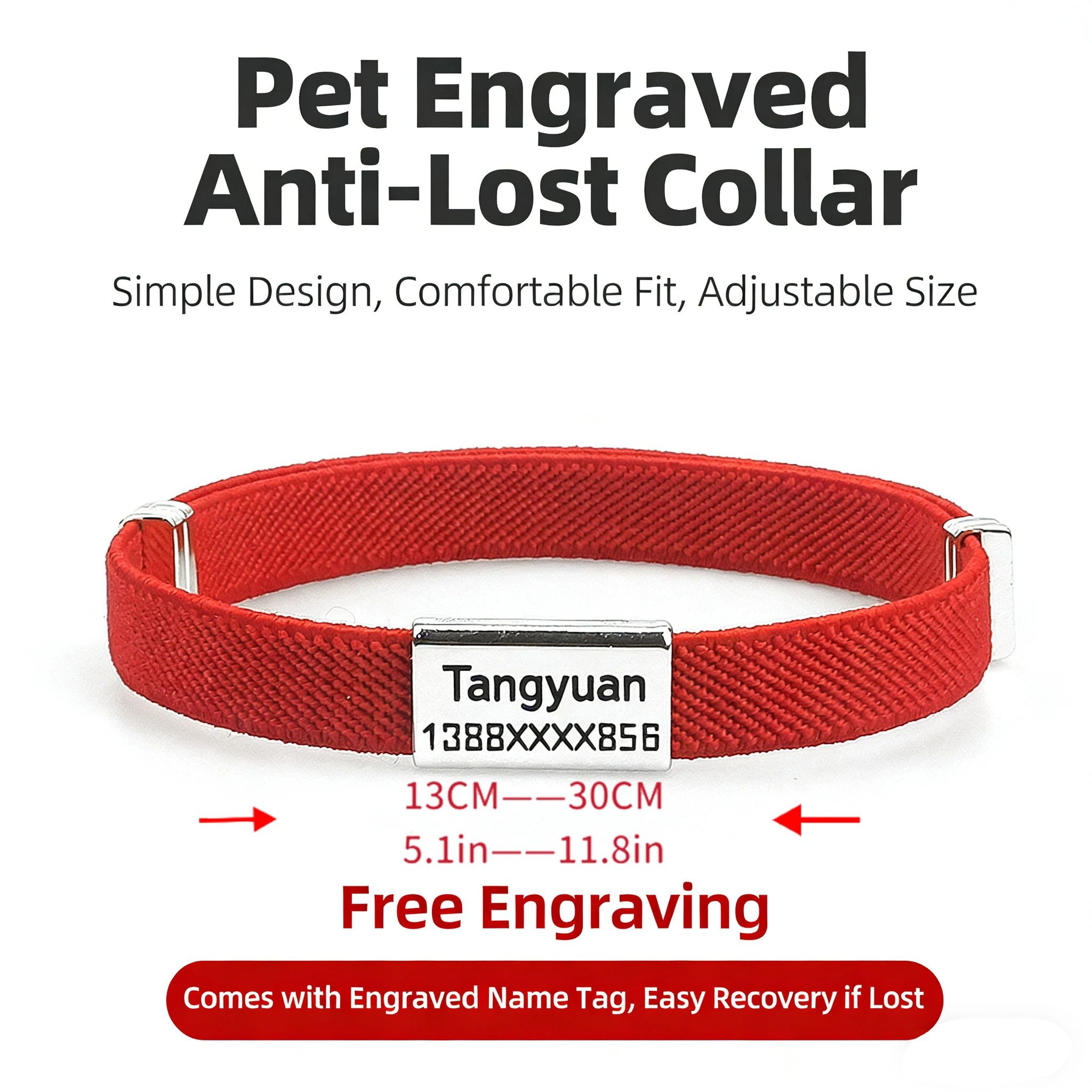 Personalized Breakaway Cat Collar With Engraved ID Tag  GPS Tracker Holder 2