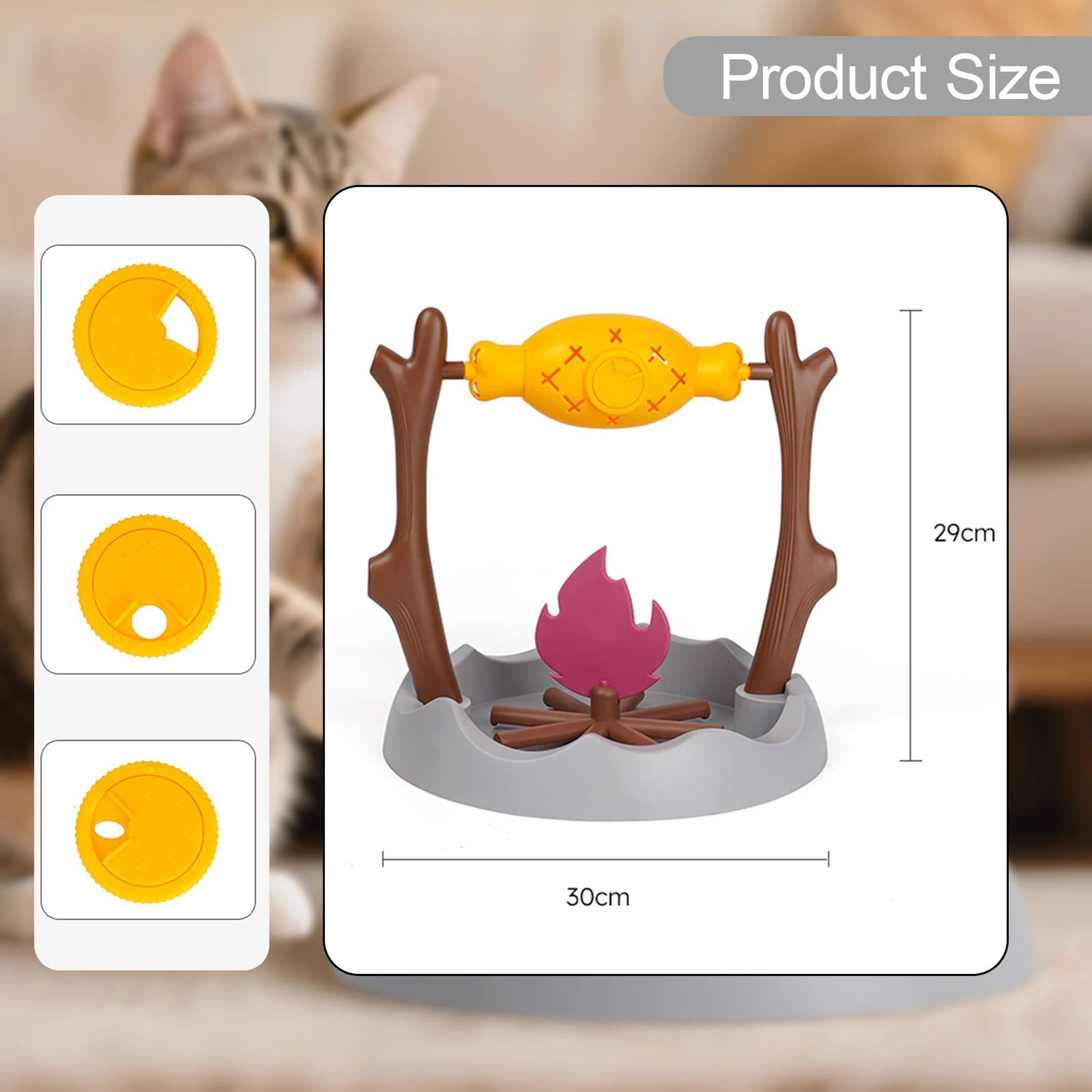 Rotating Chicken Leg Cat Treat Puzzle Feeder Toy 5