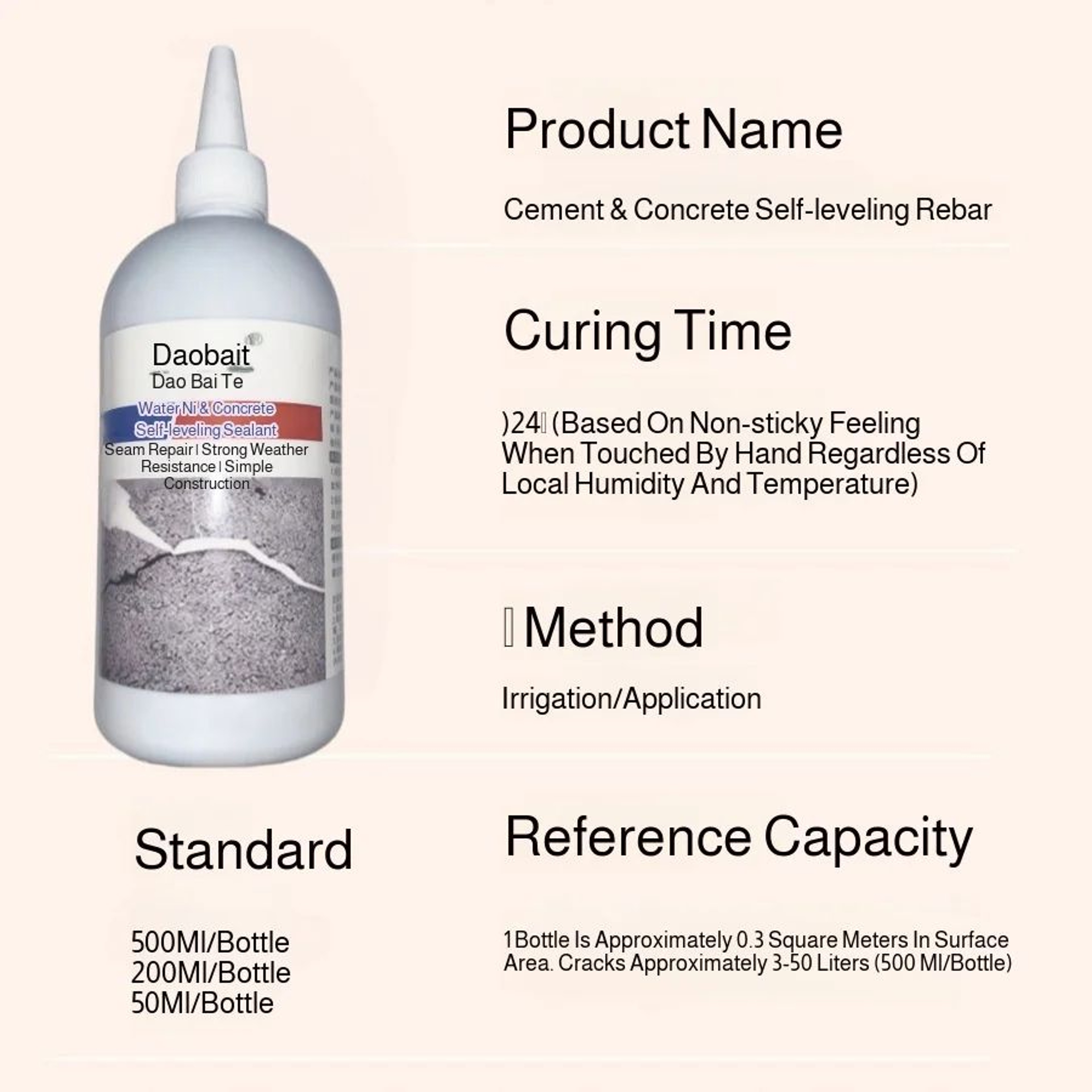 Waterproof Concrete Leak Repair Sealant 500ML Roof Crack Repair Coating 5