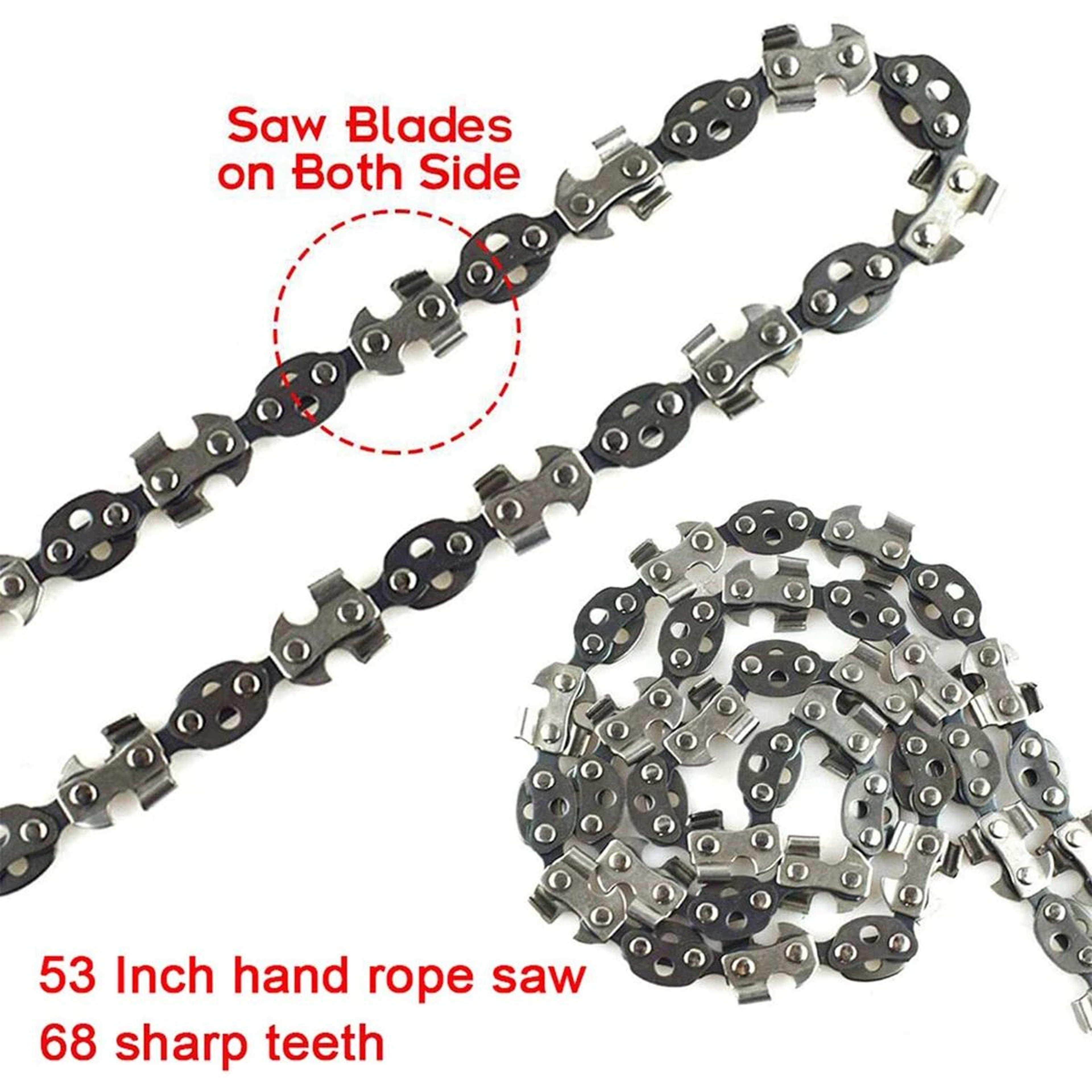 53 Inch High Limb Rope Chainsaw Manual Tree Limb Cutting Saw With 68 Teeth 3